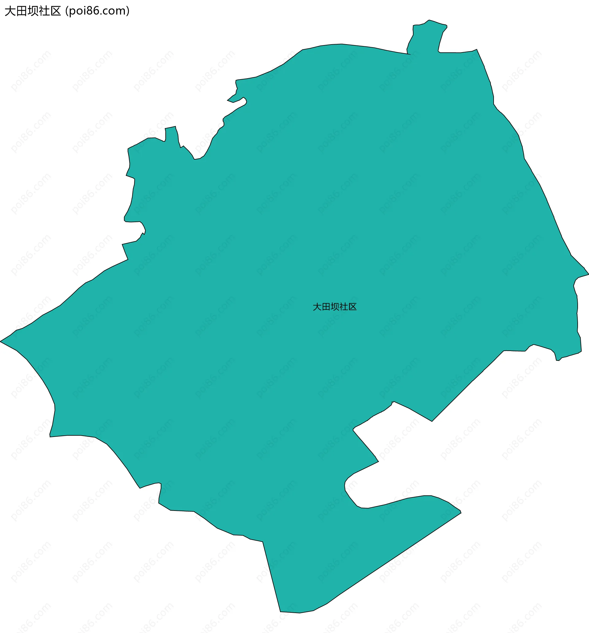 大田坝社区边界地图