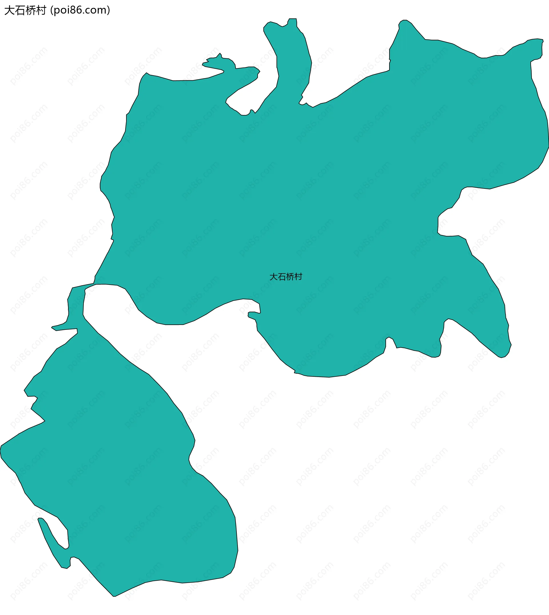 大石桥村边界地图