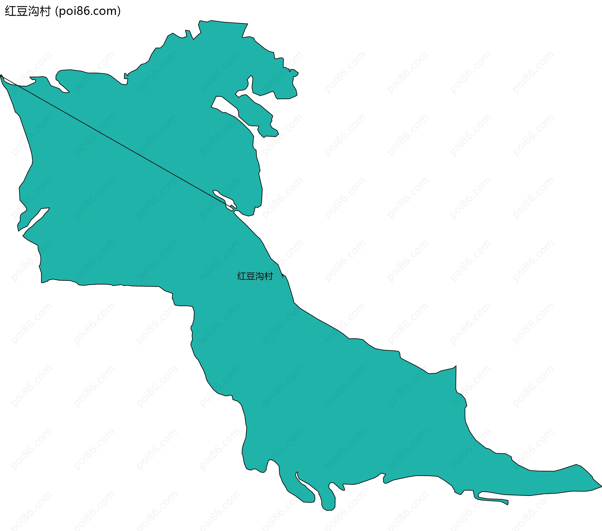 红豆沟村边界地图