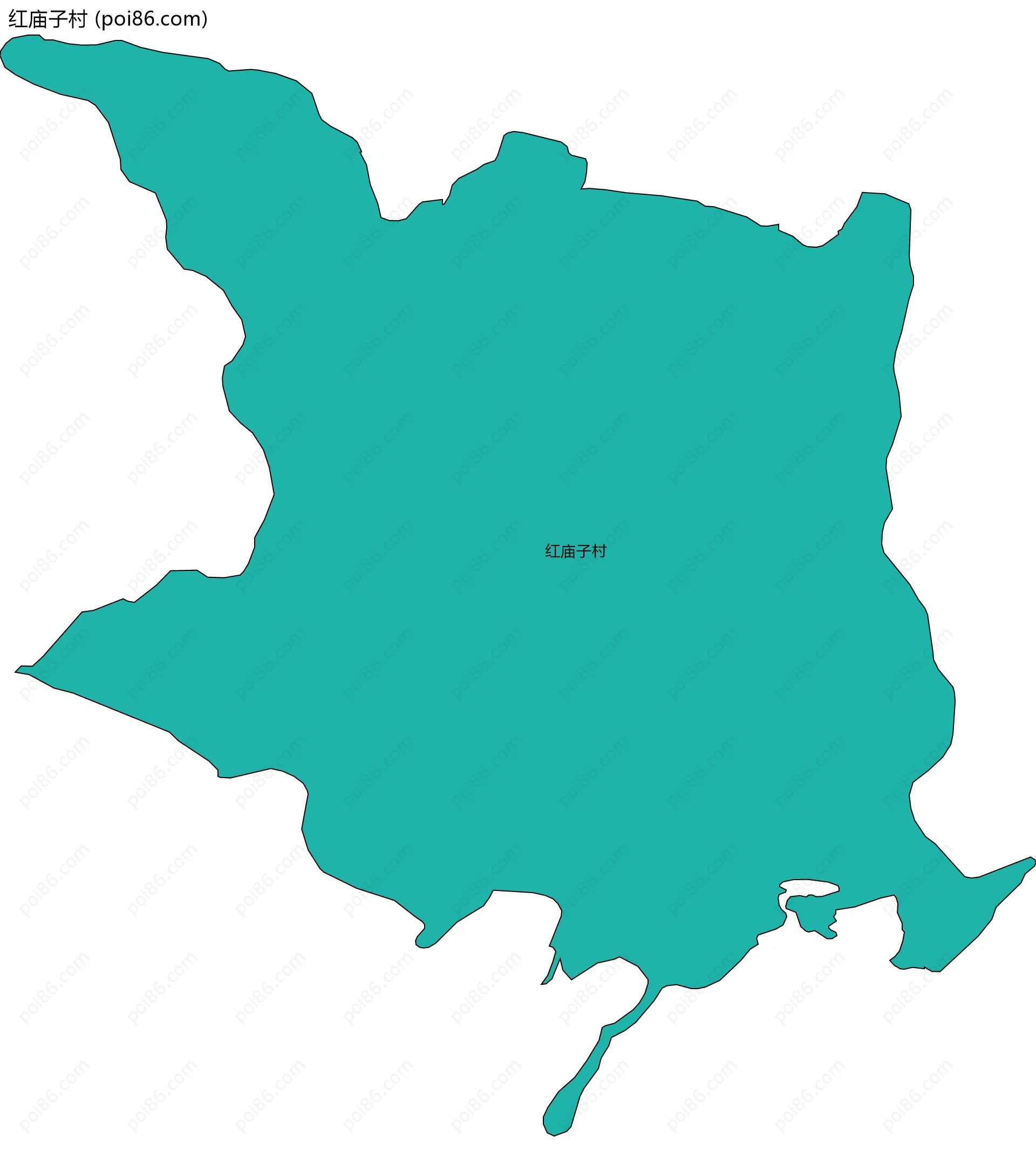 红庙子村边界地图