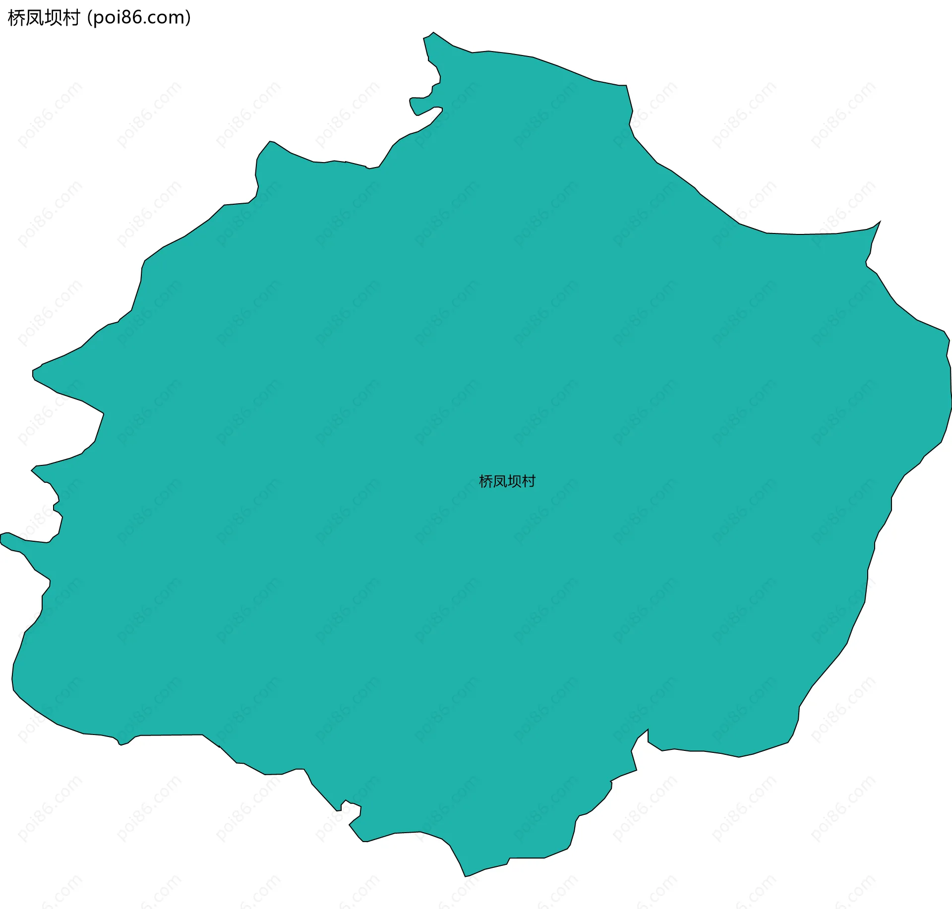 桥凤坝村边界地图