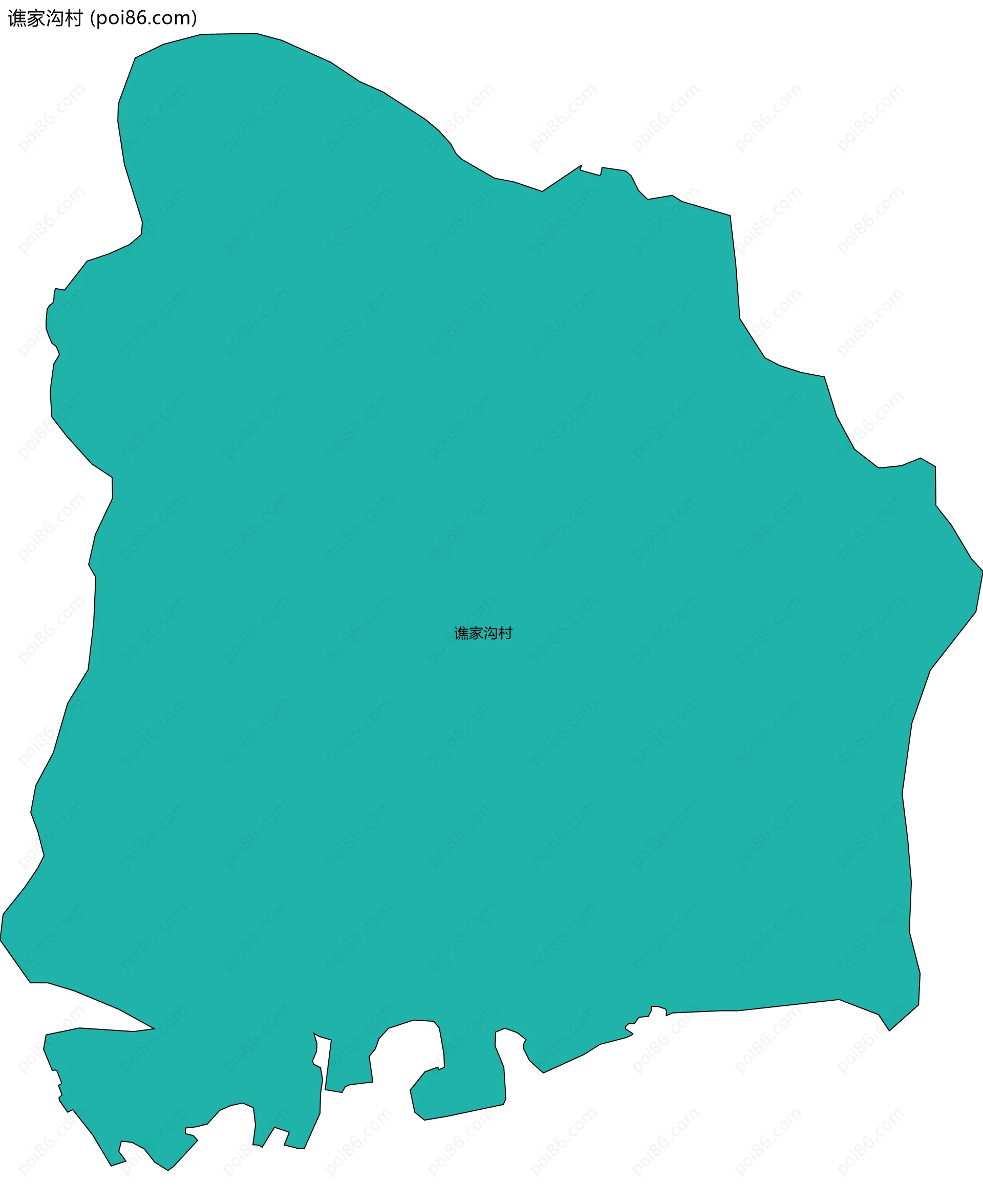 谯家沟村边界地图