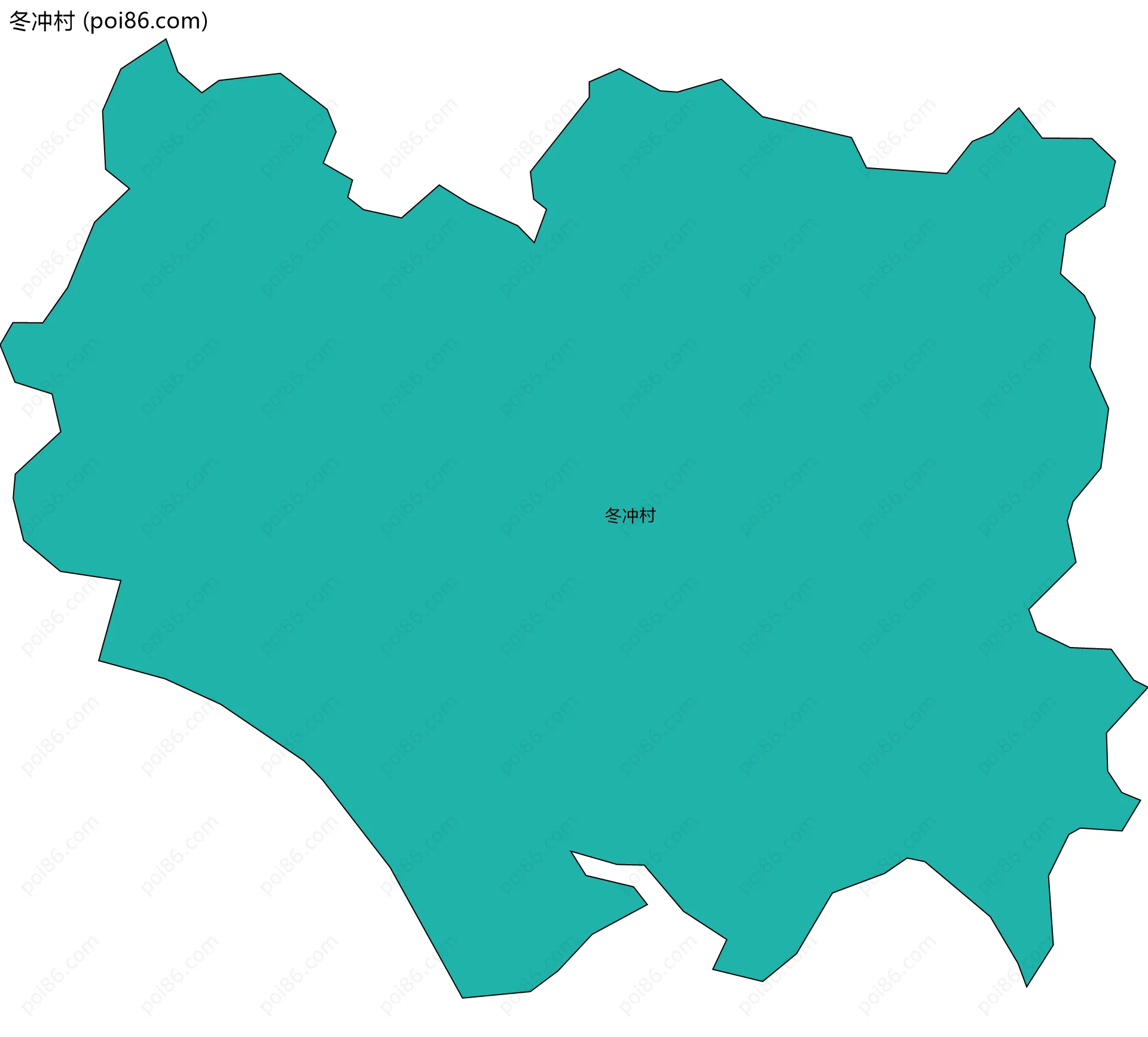 冬冲村边界地图