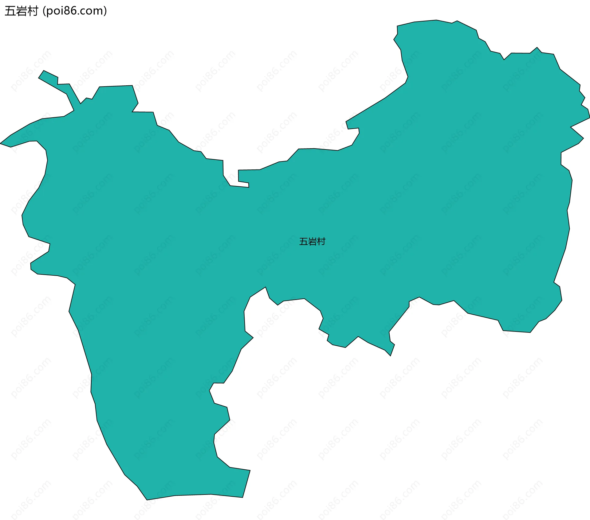 五岩村边界地图