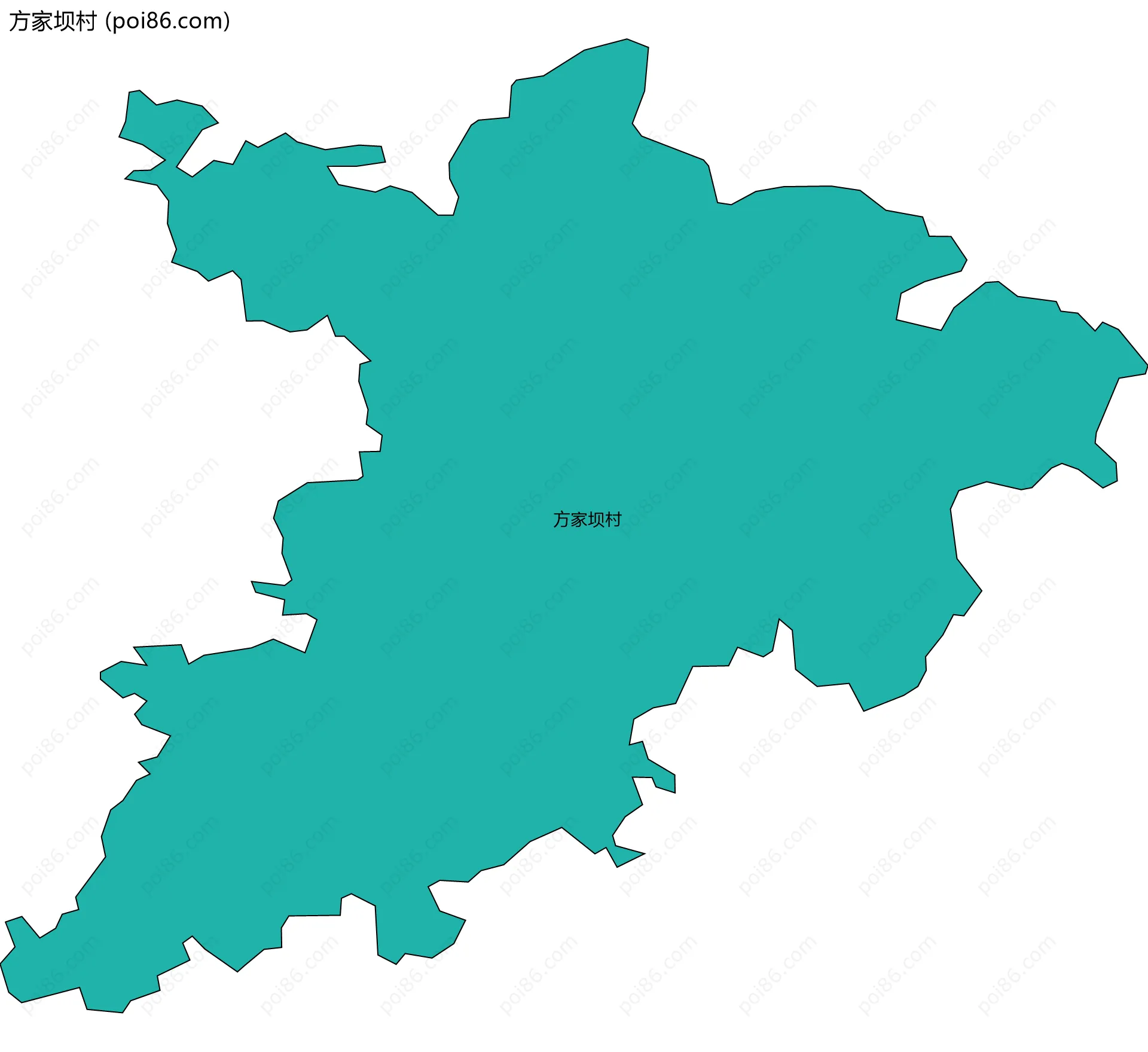 方家坝村边界地图