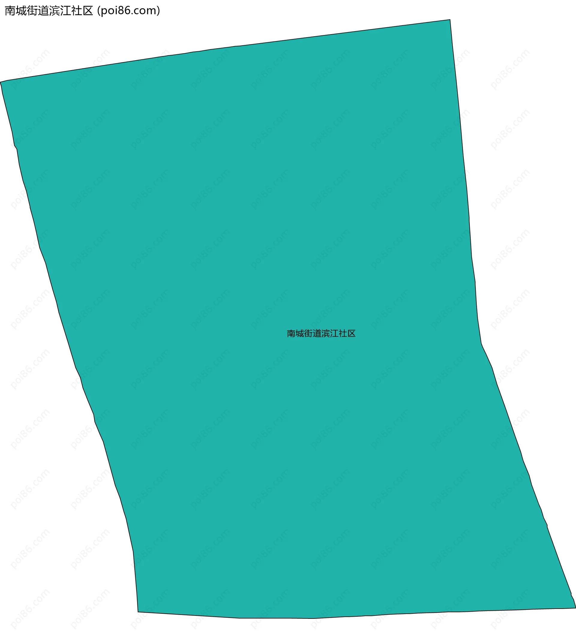 南城街道滨江社区边界地图