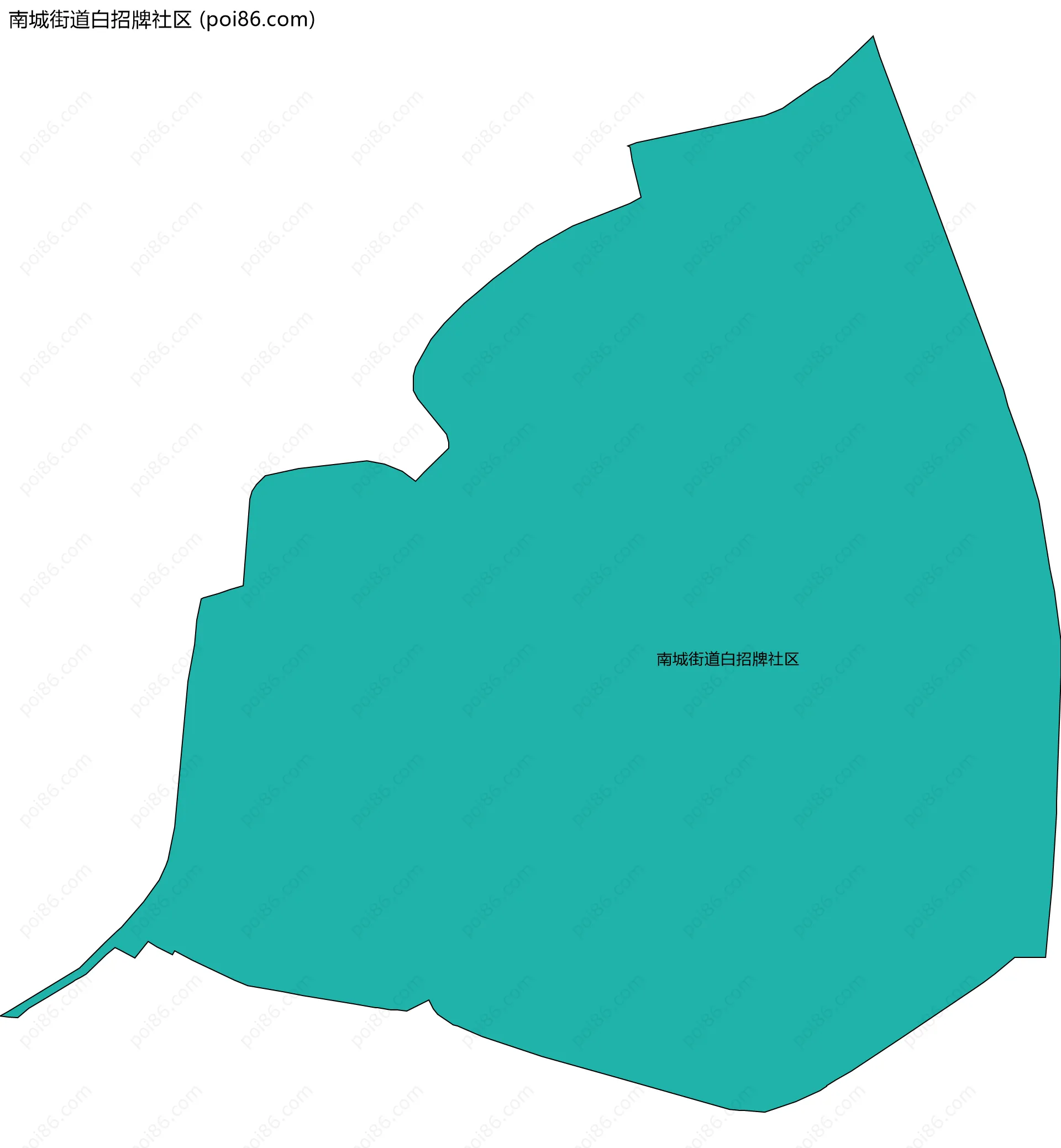 南城街道白招牌社区边界地图