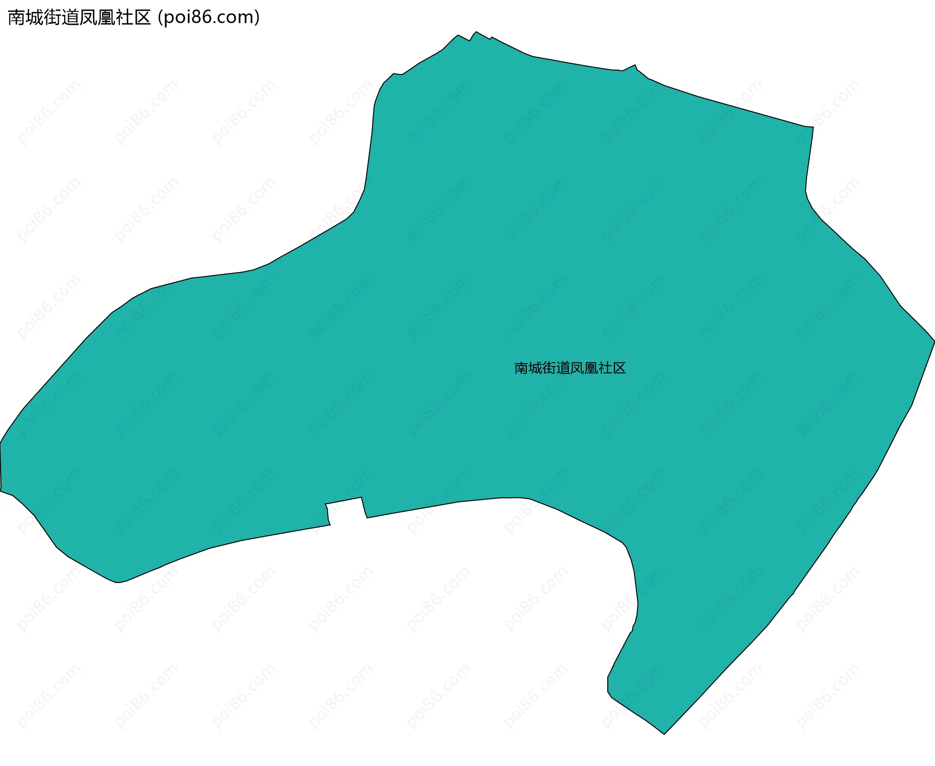 南城街道凤凰社区边界地图
