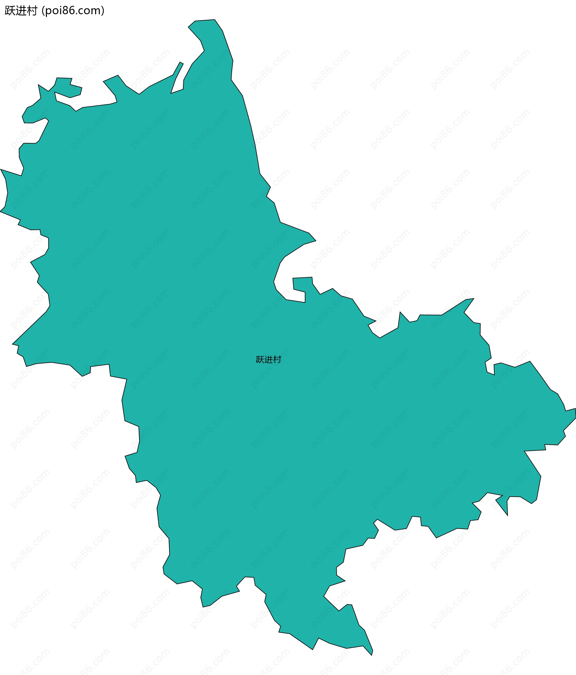 跃进村边界地图