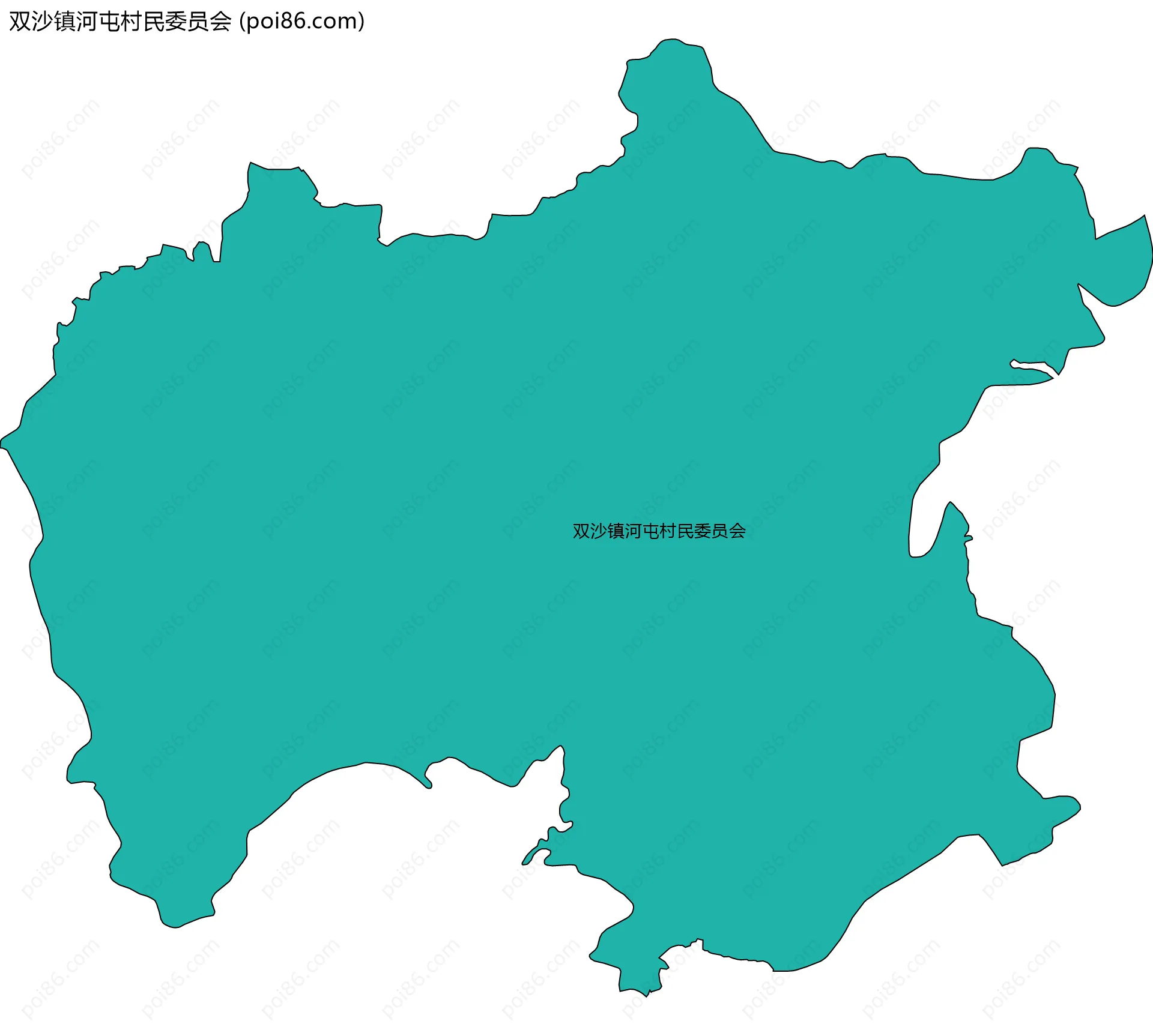 双沙镇河屯村民委员会边界地图