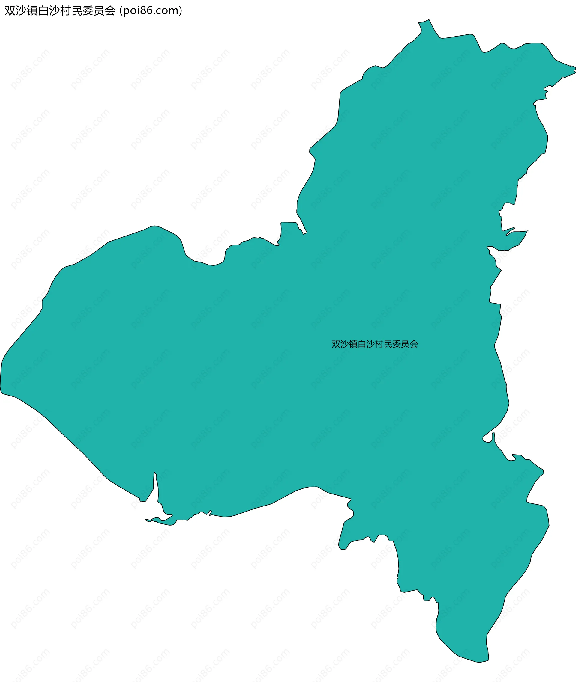 双沙镇白沙村民委员会边界地图