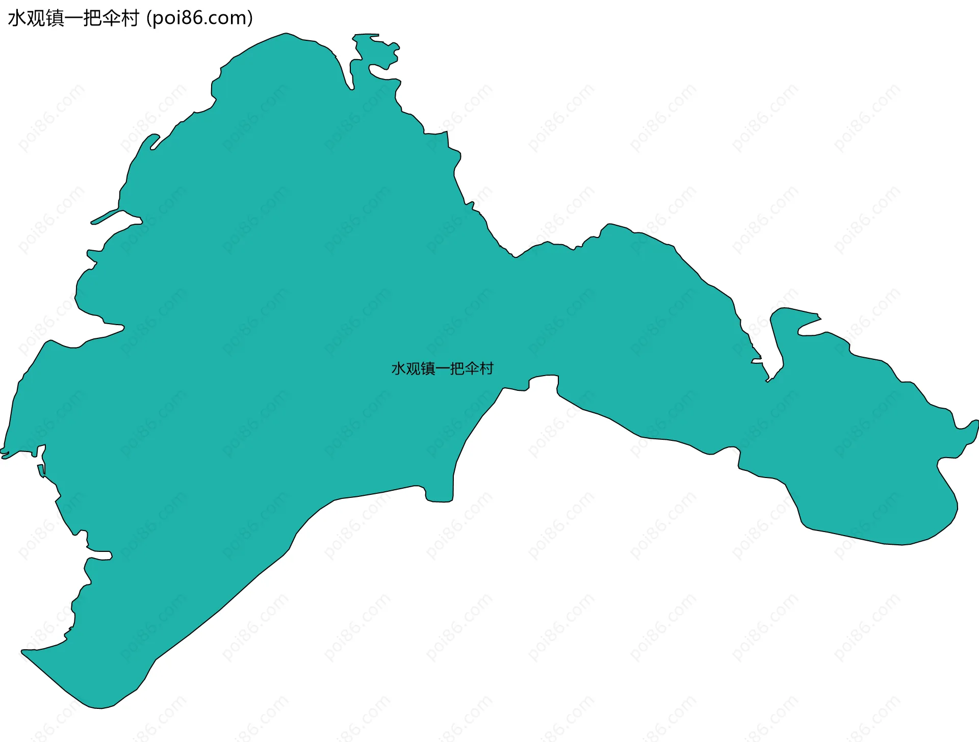 水观镇一把伞村边界地图
