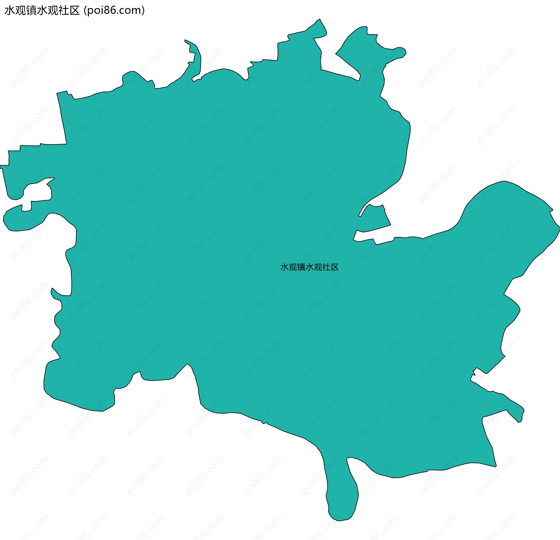 水观镇水观社区边界地图