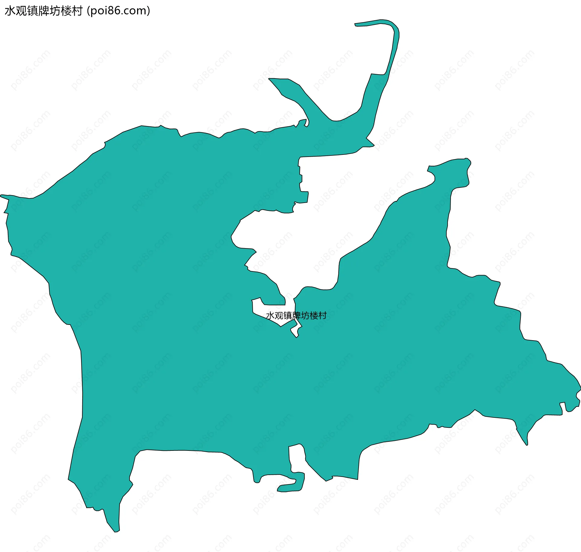 水观镇牌坊楼村边界地图