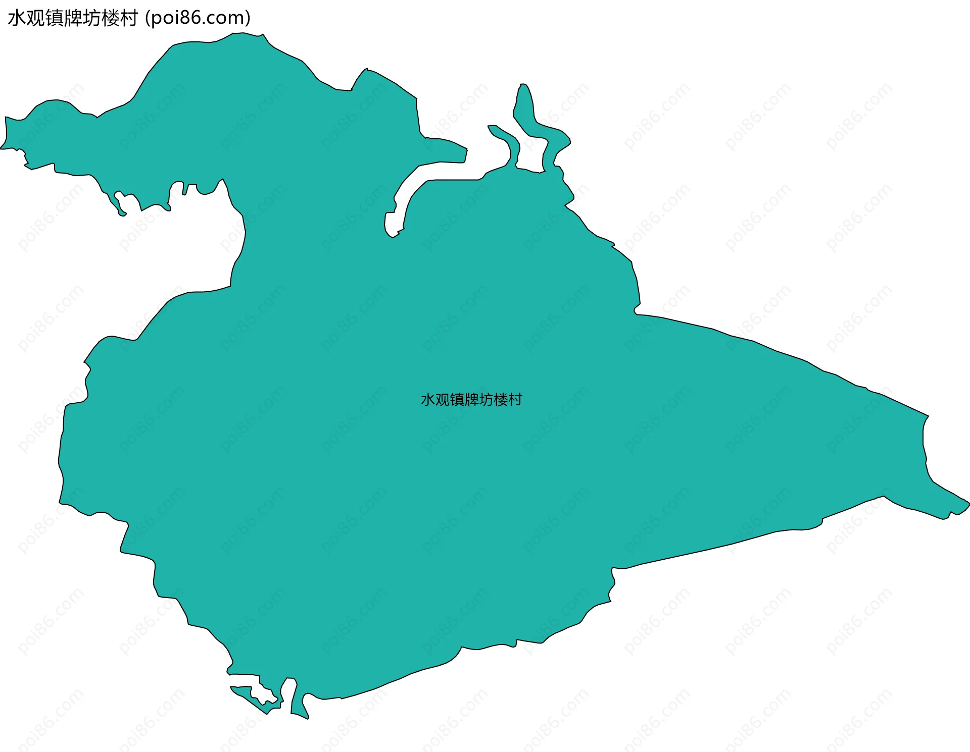 水观镇牌坊楼村边界地图