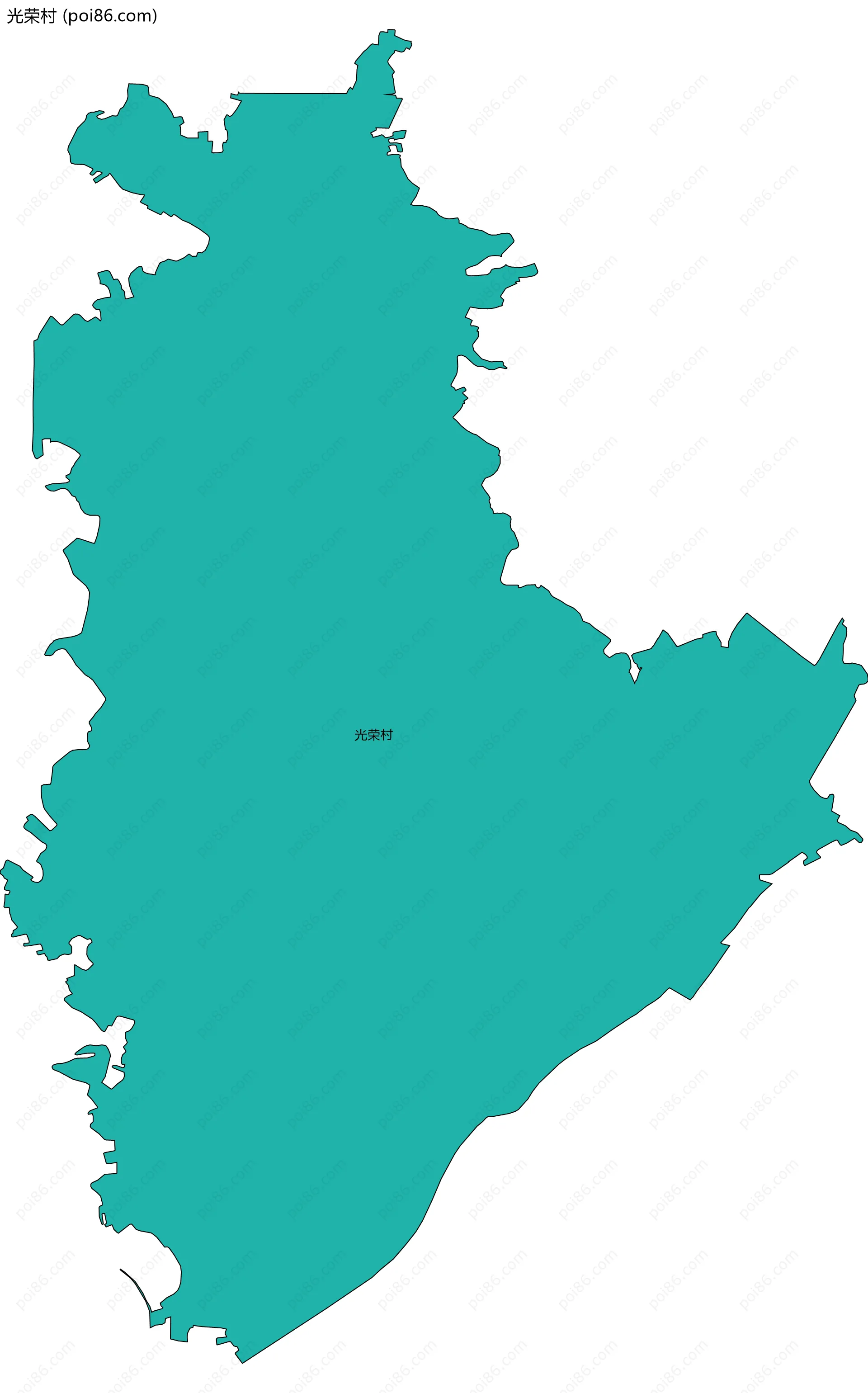 光荣村边界地图