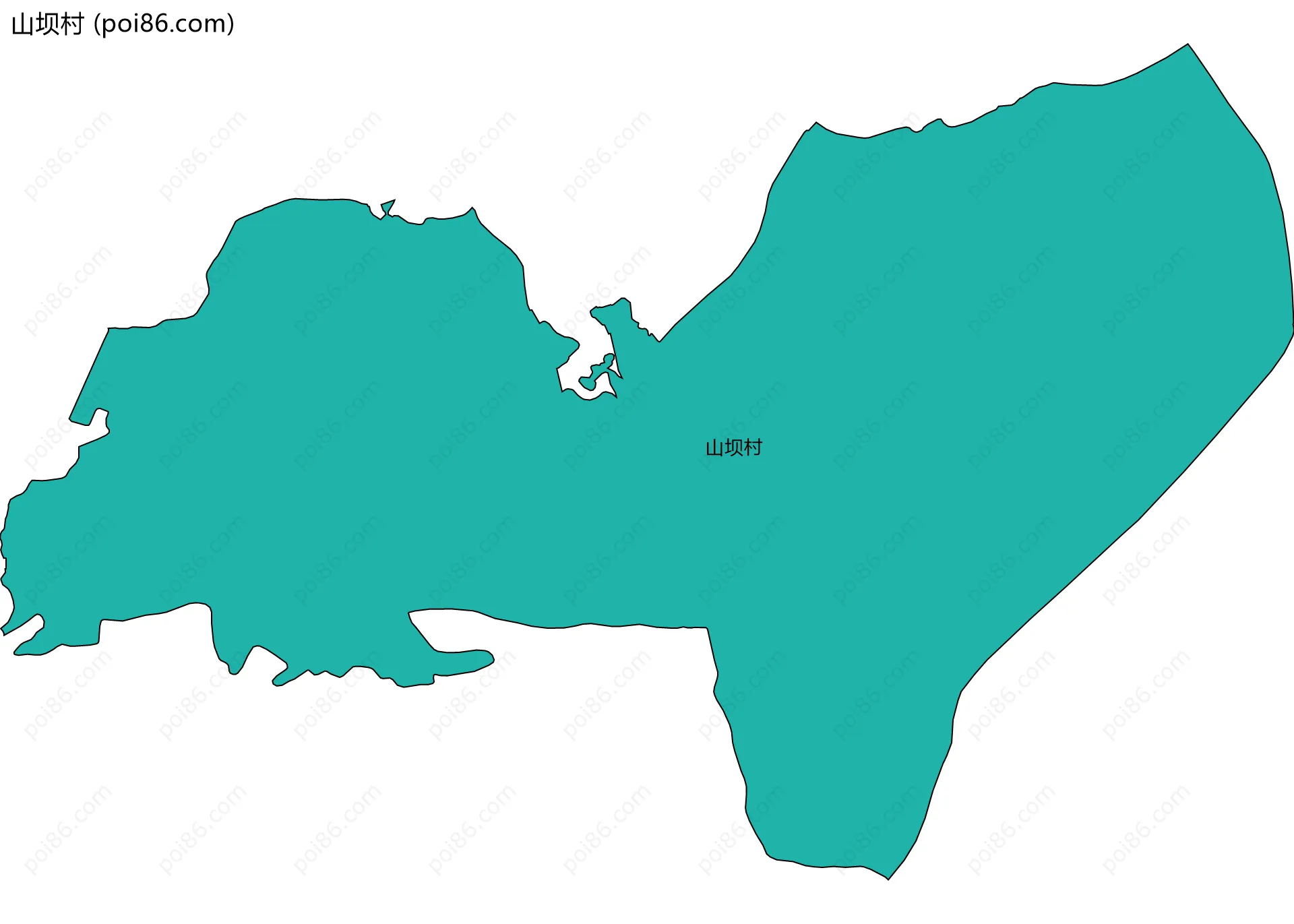 山坝村边界地图