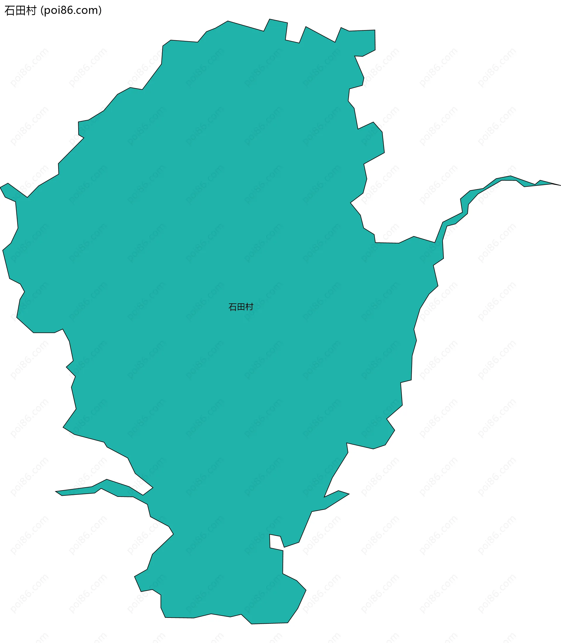 石田村边界地图