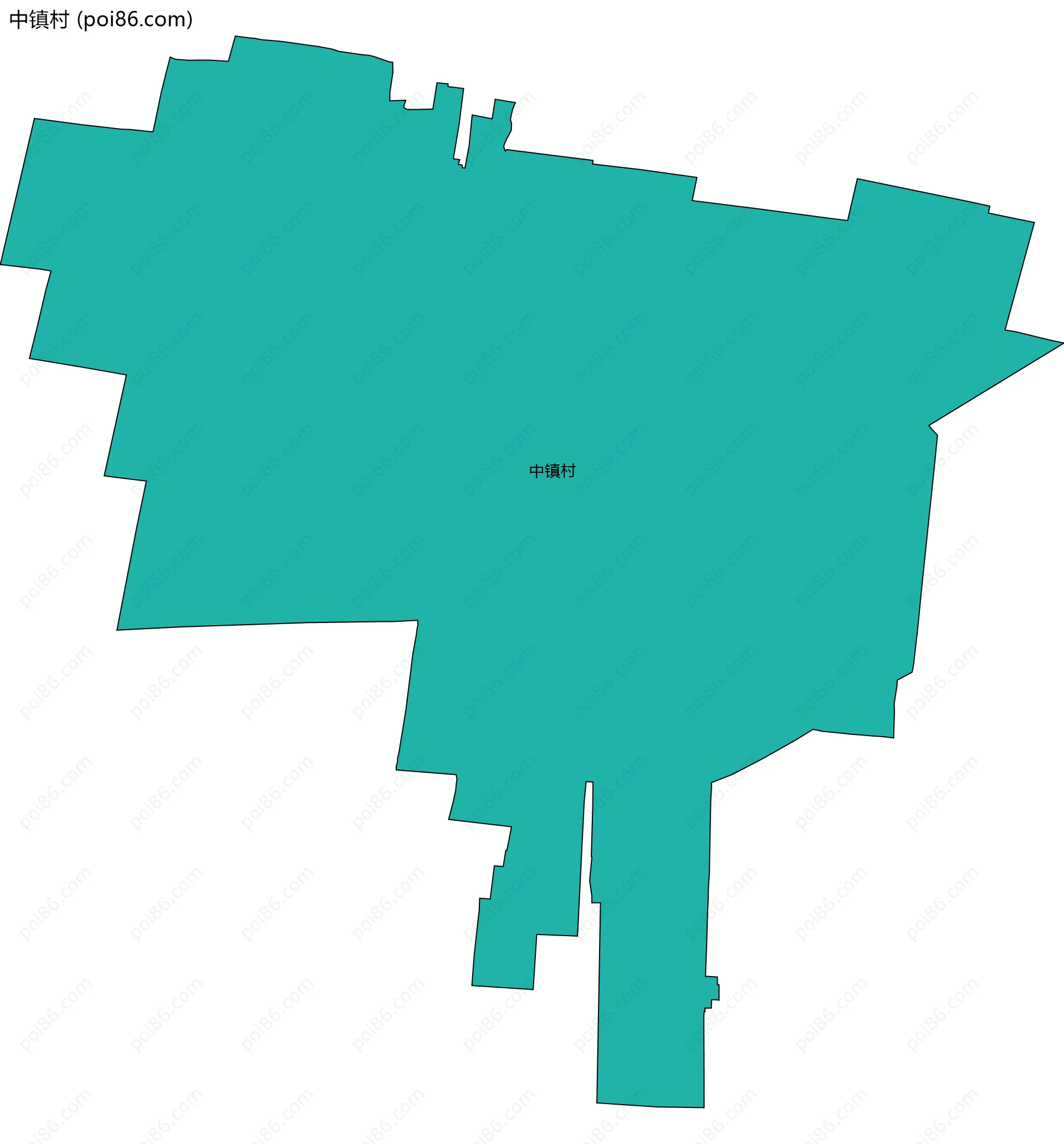 中镇村边界地图