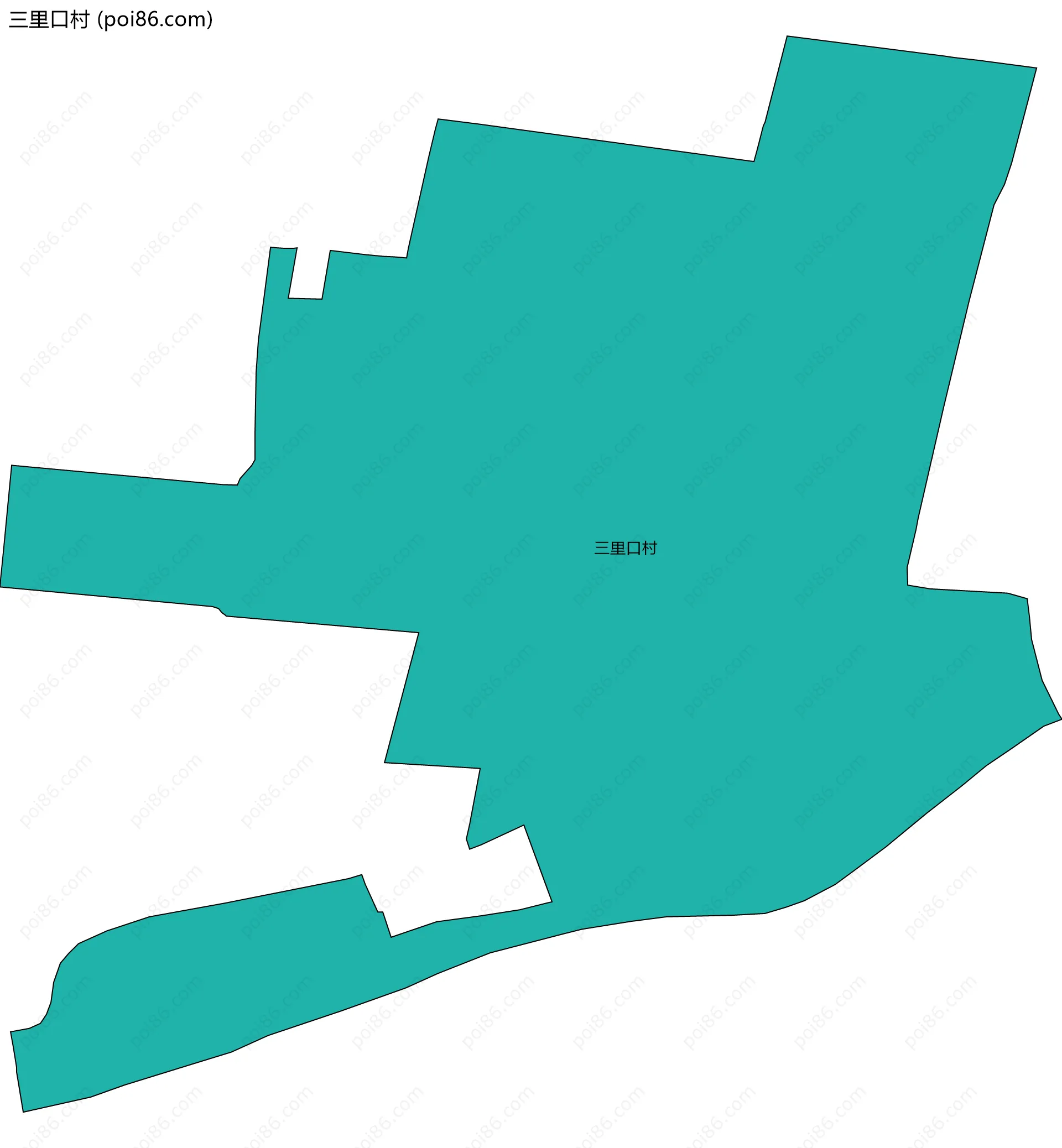 三里口村边界地图
