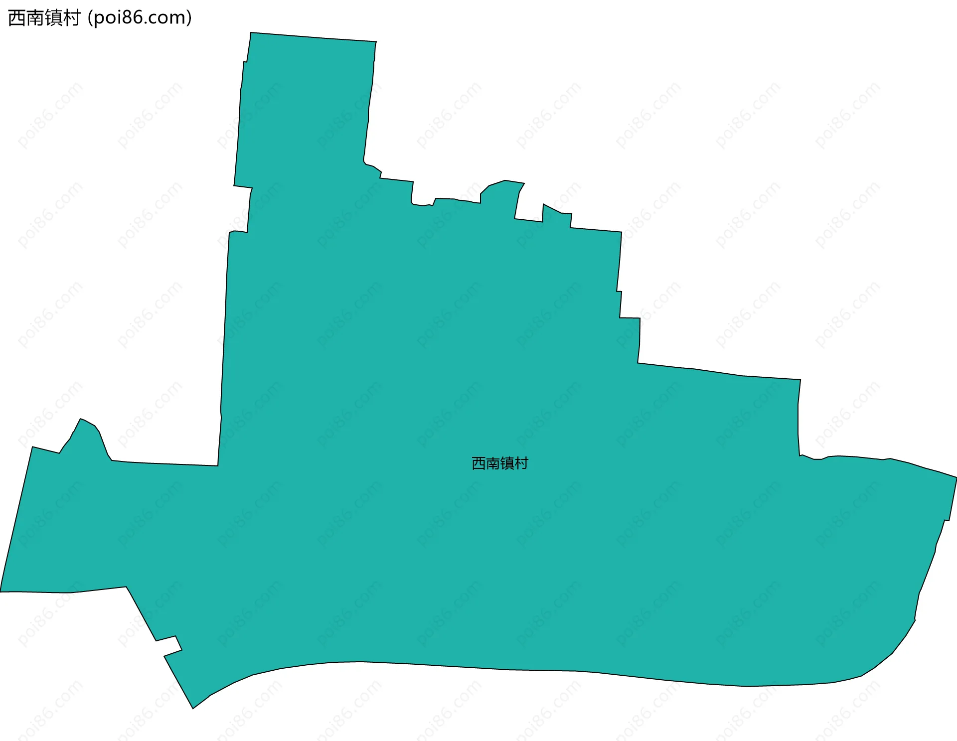西南镇村边界地图