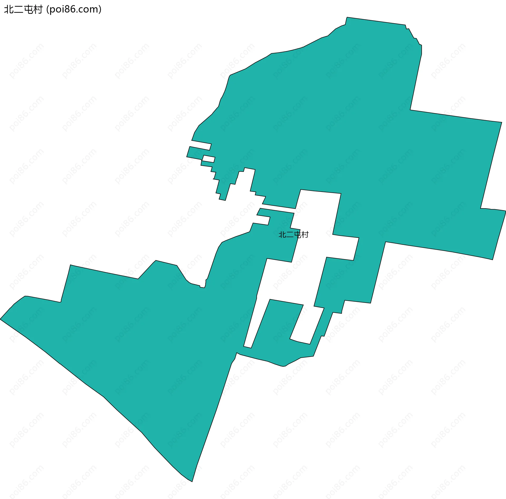 北二屯村边界地图