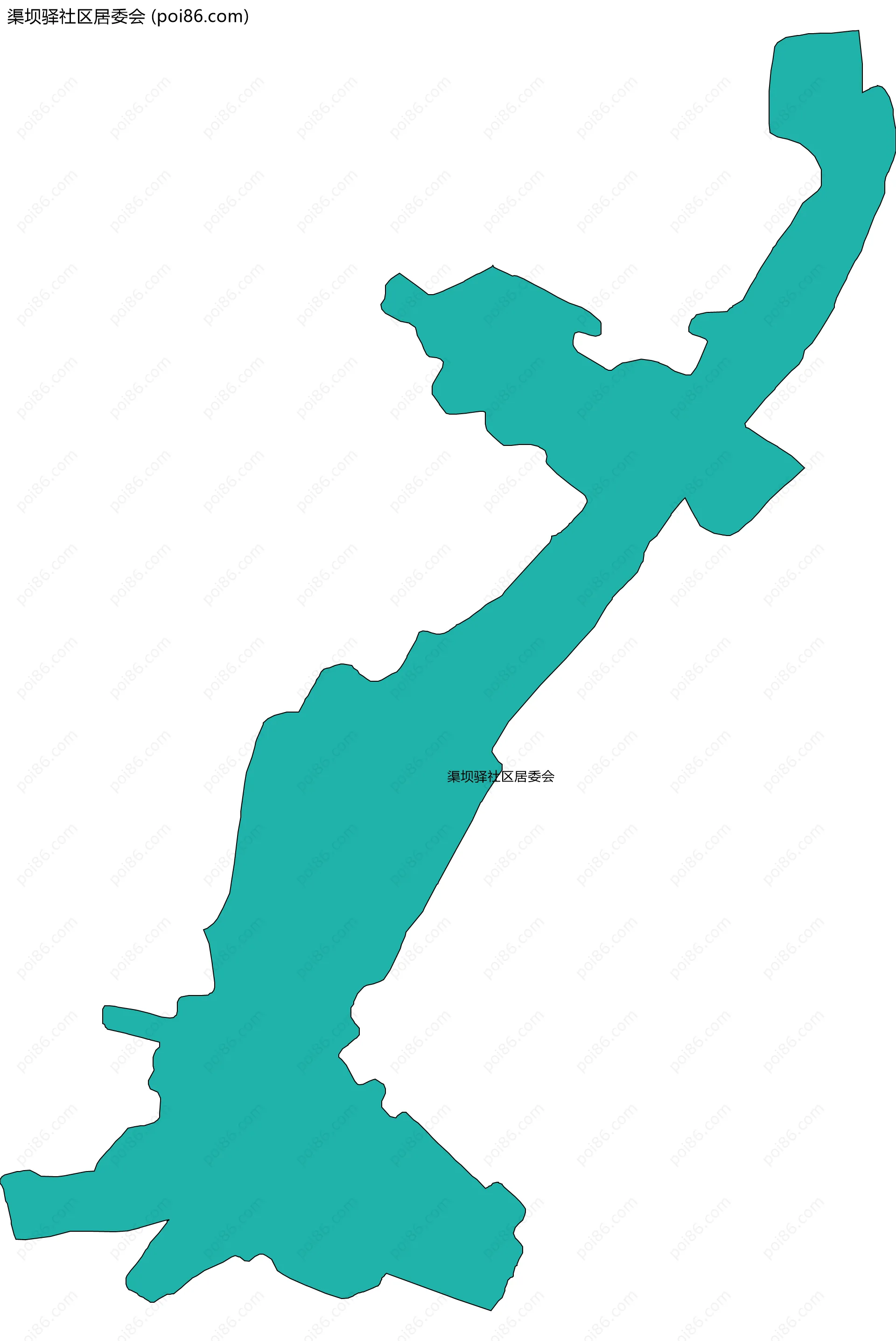 渠坝驿社区居委会边界地图