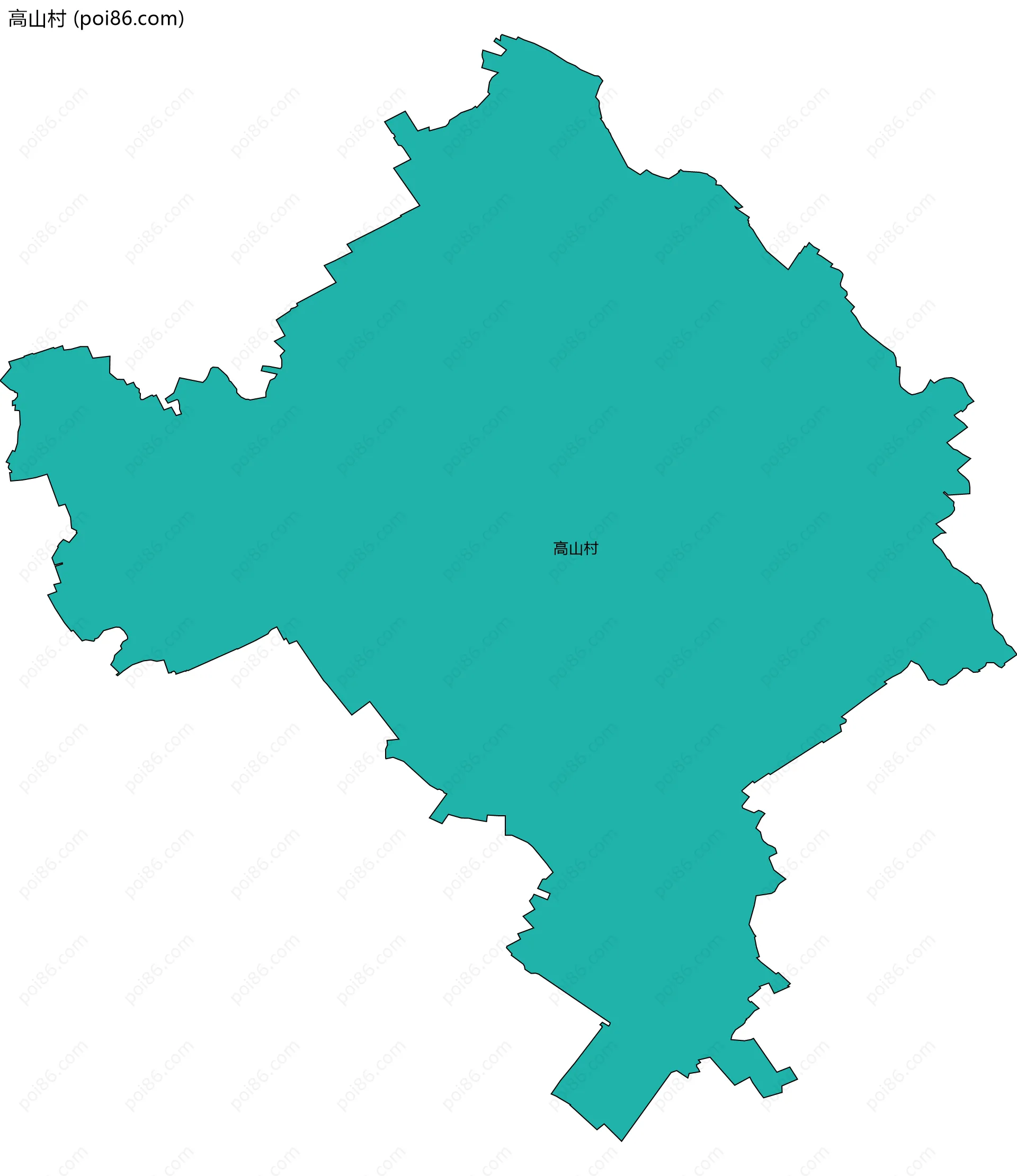 高山村边界地图