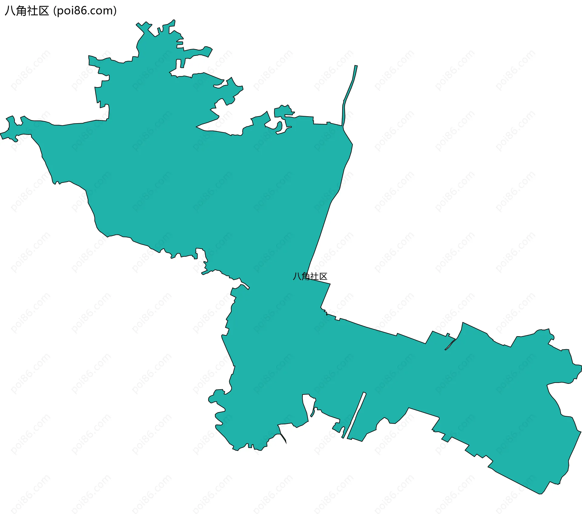 八角社区边界地图