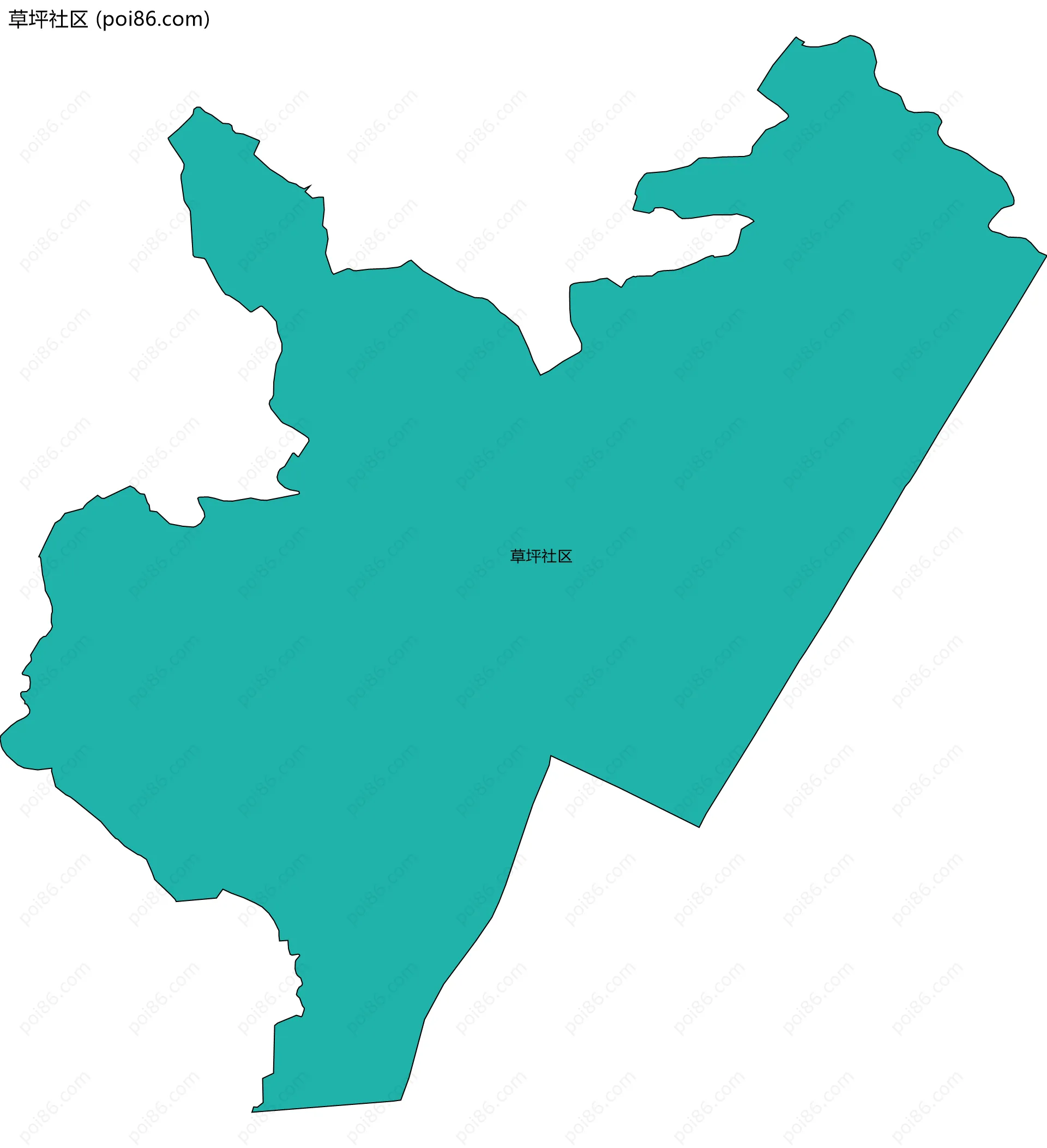 草坪社区边界地图