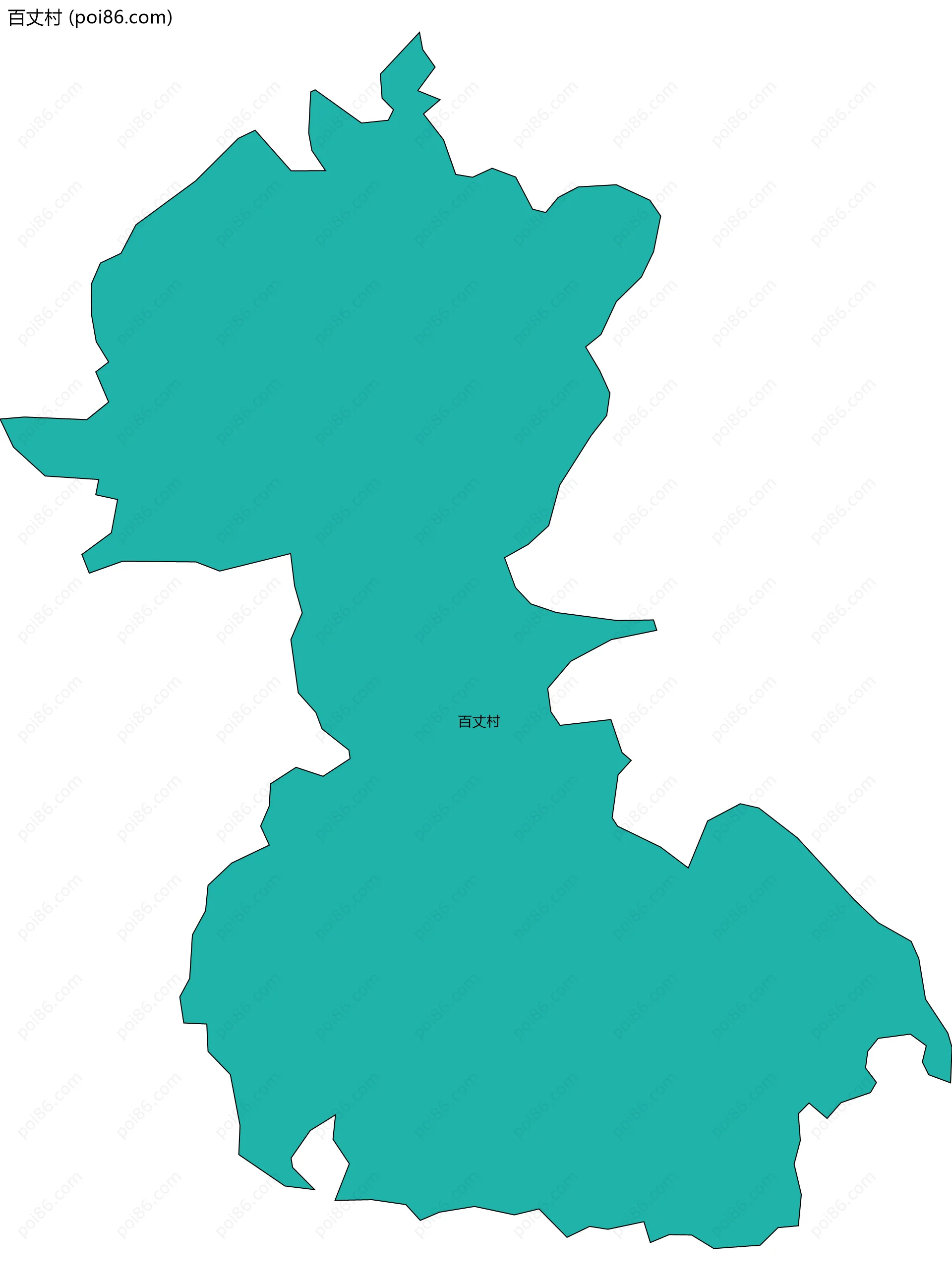 百丈村边界地图