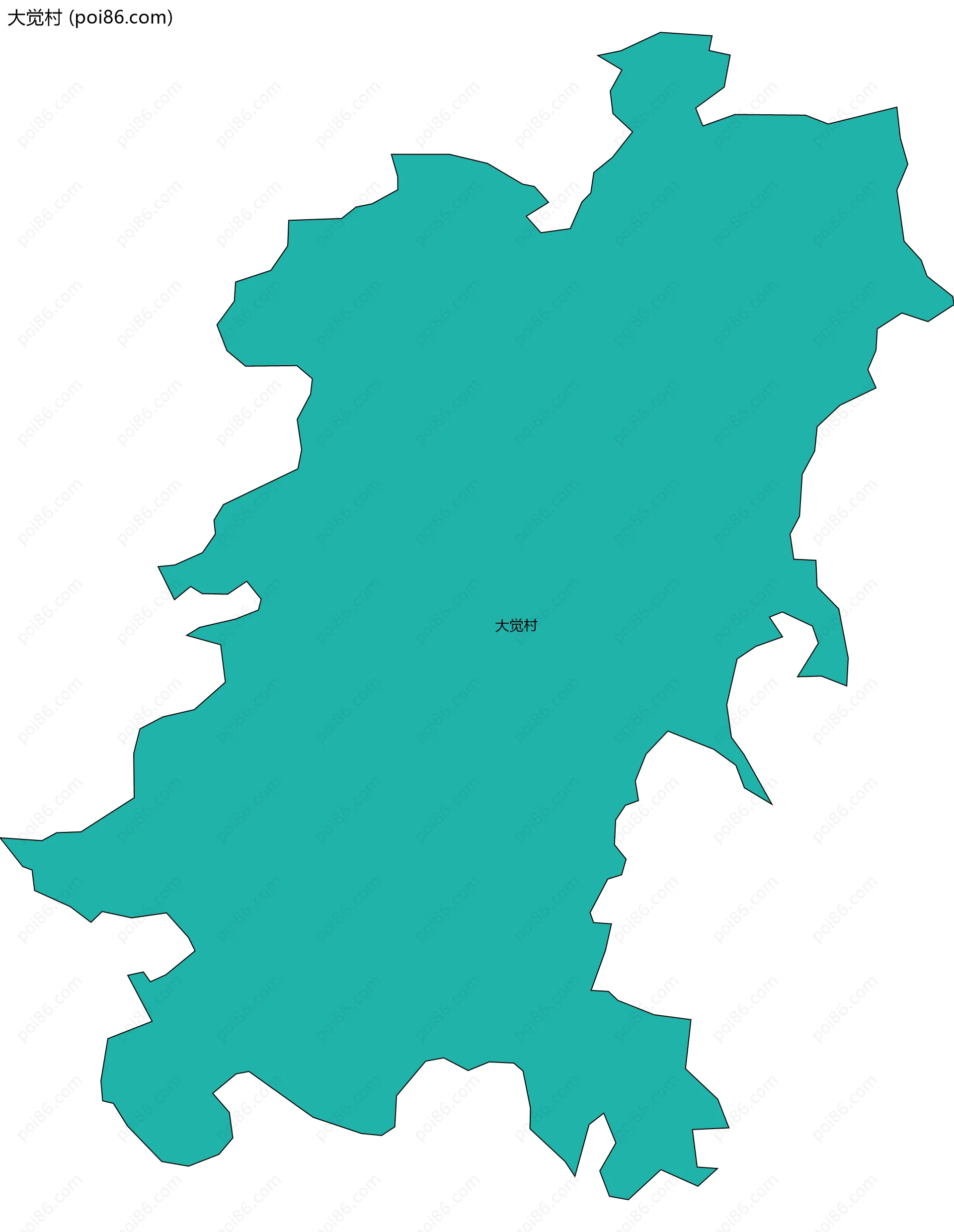 大觉村边界地图