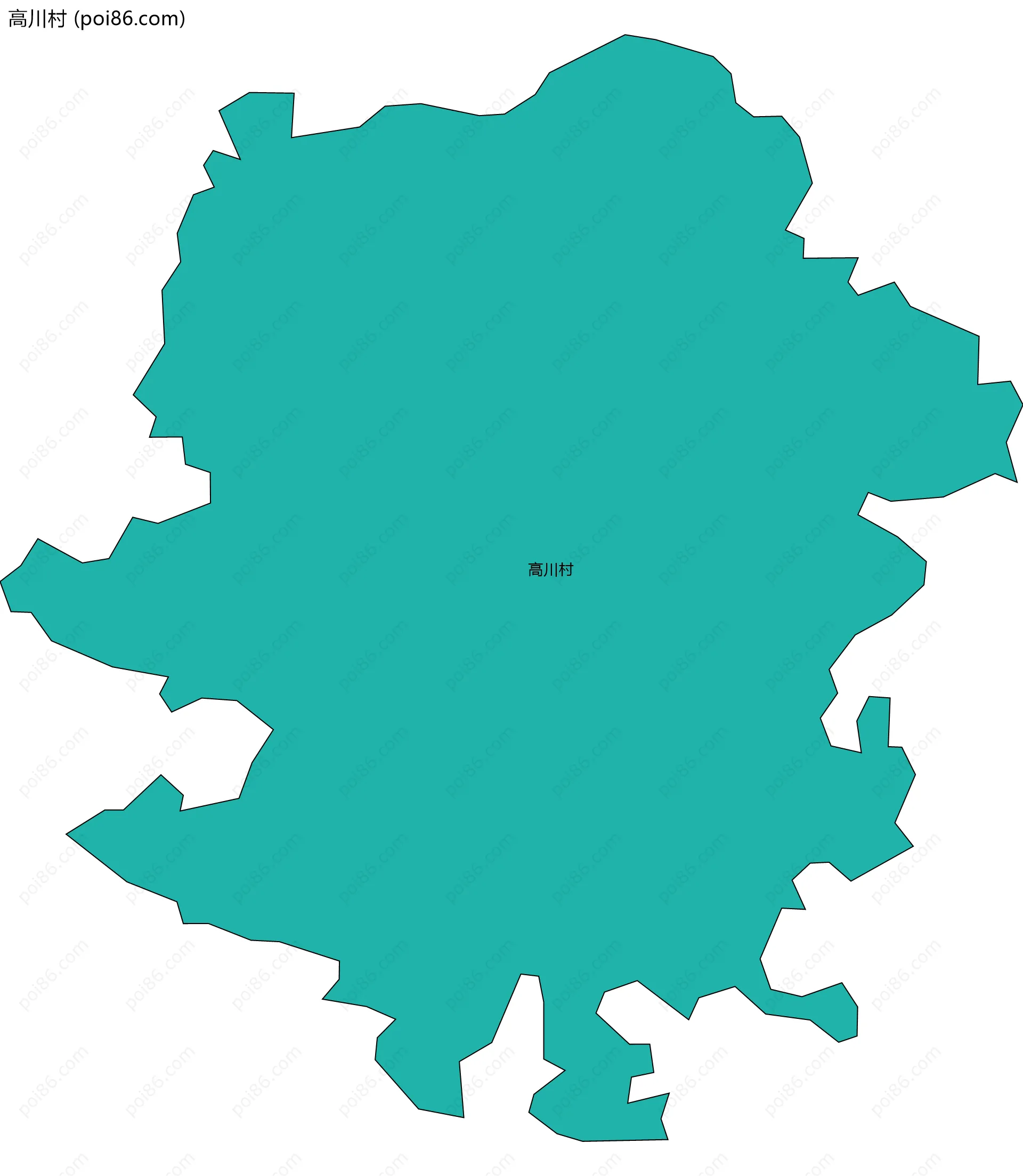 高川村边界地图