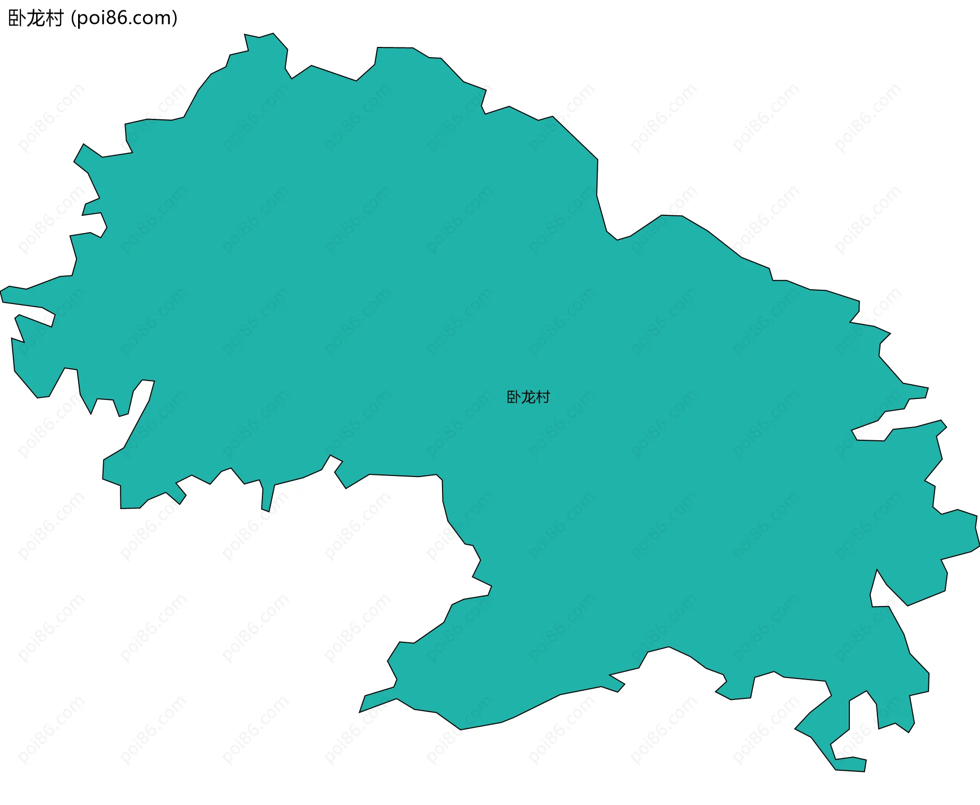 卧龙村边界地图