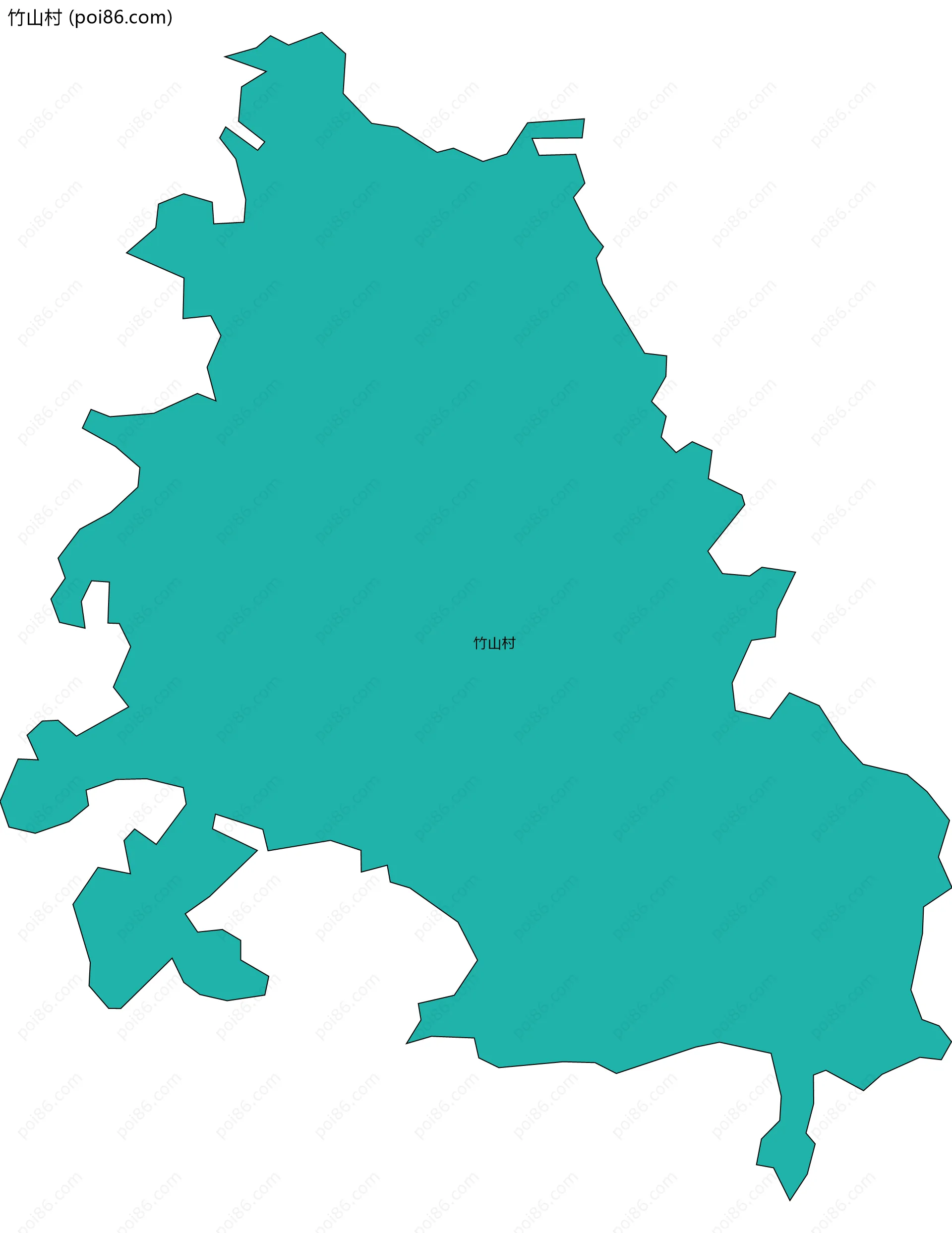 竹山村边界地图