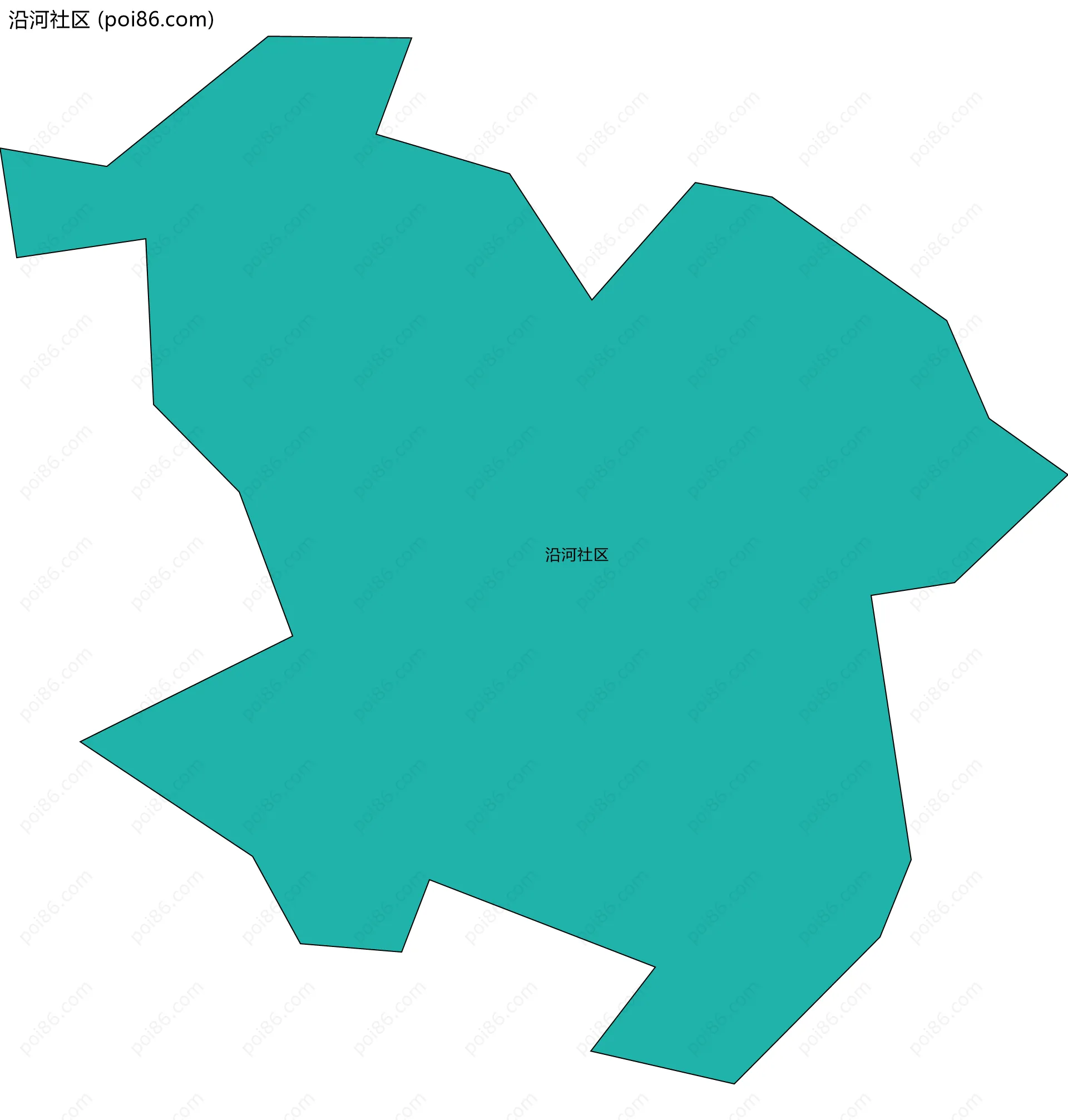 沿河社区边界地图