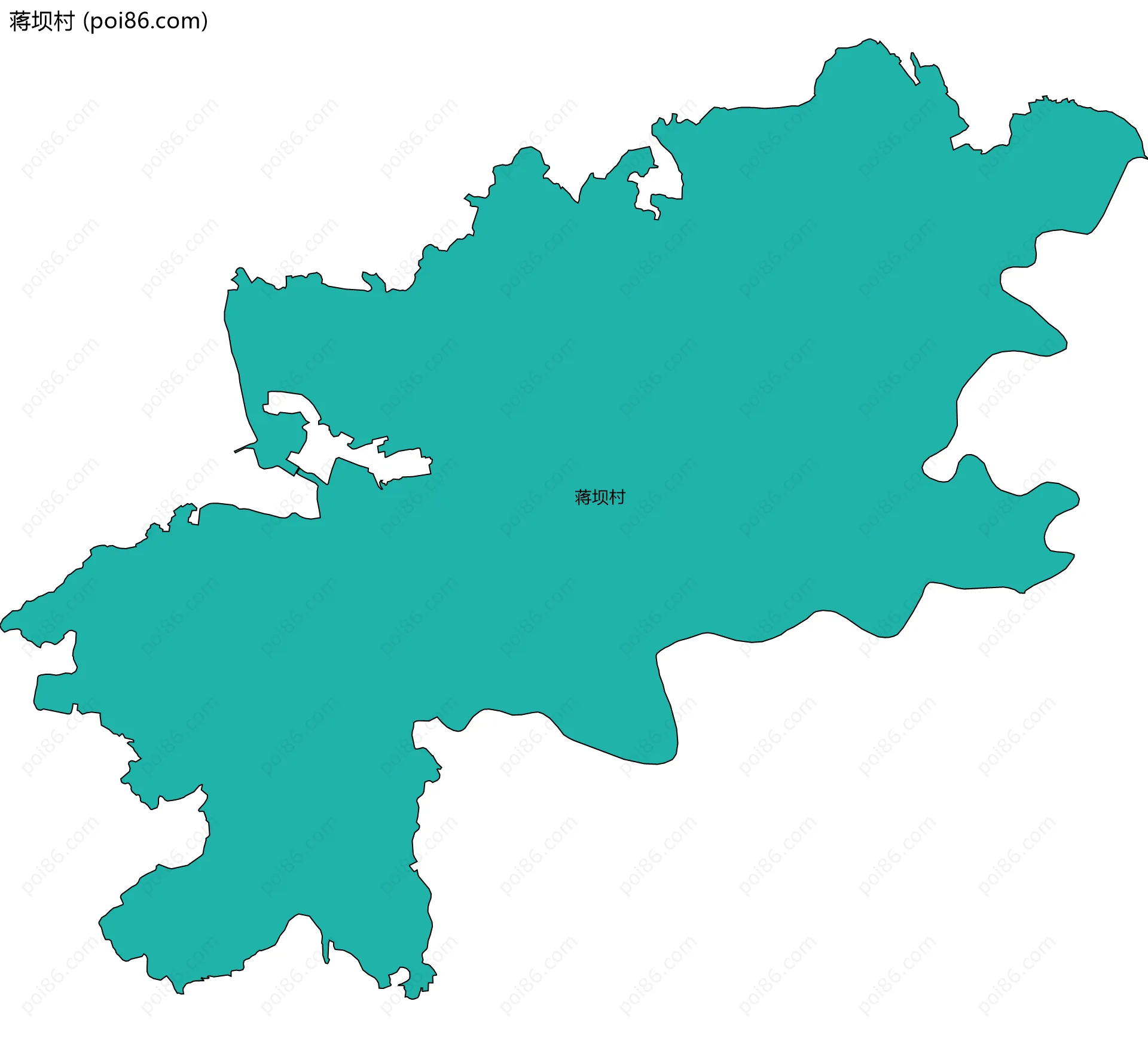 蒋坝村边界地图