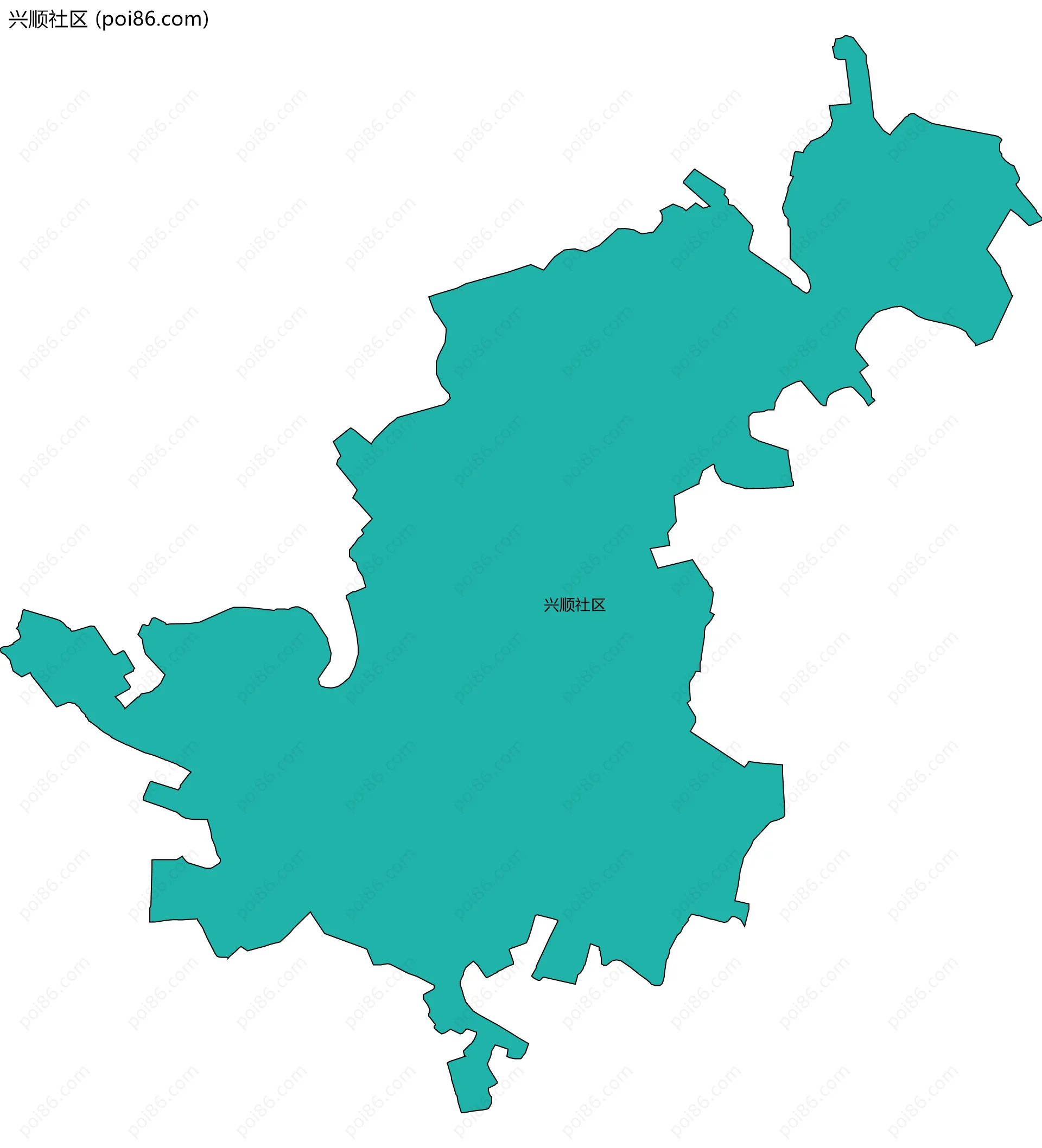 兴顺社区边界地图