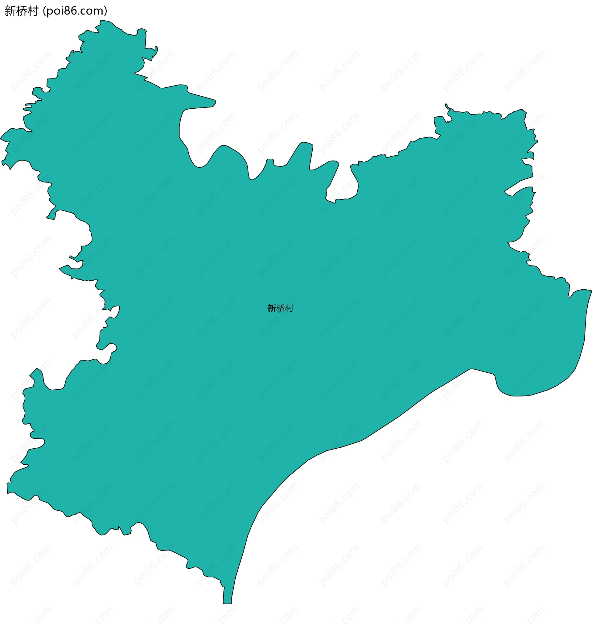 新桥村边界地图