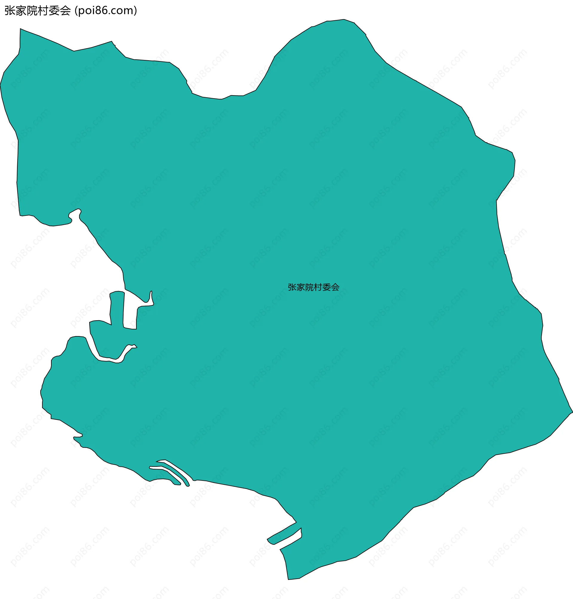 张家院村委会边界地图
