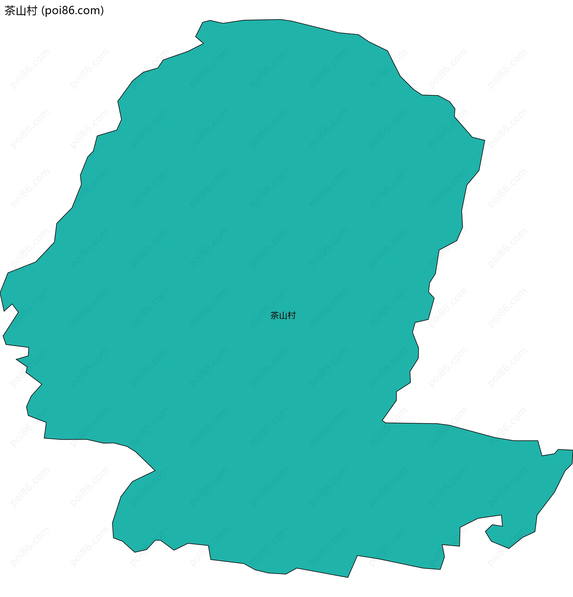 茶山村边界地图