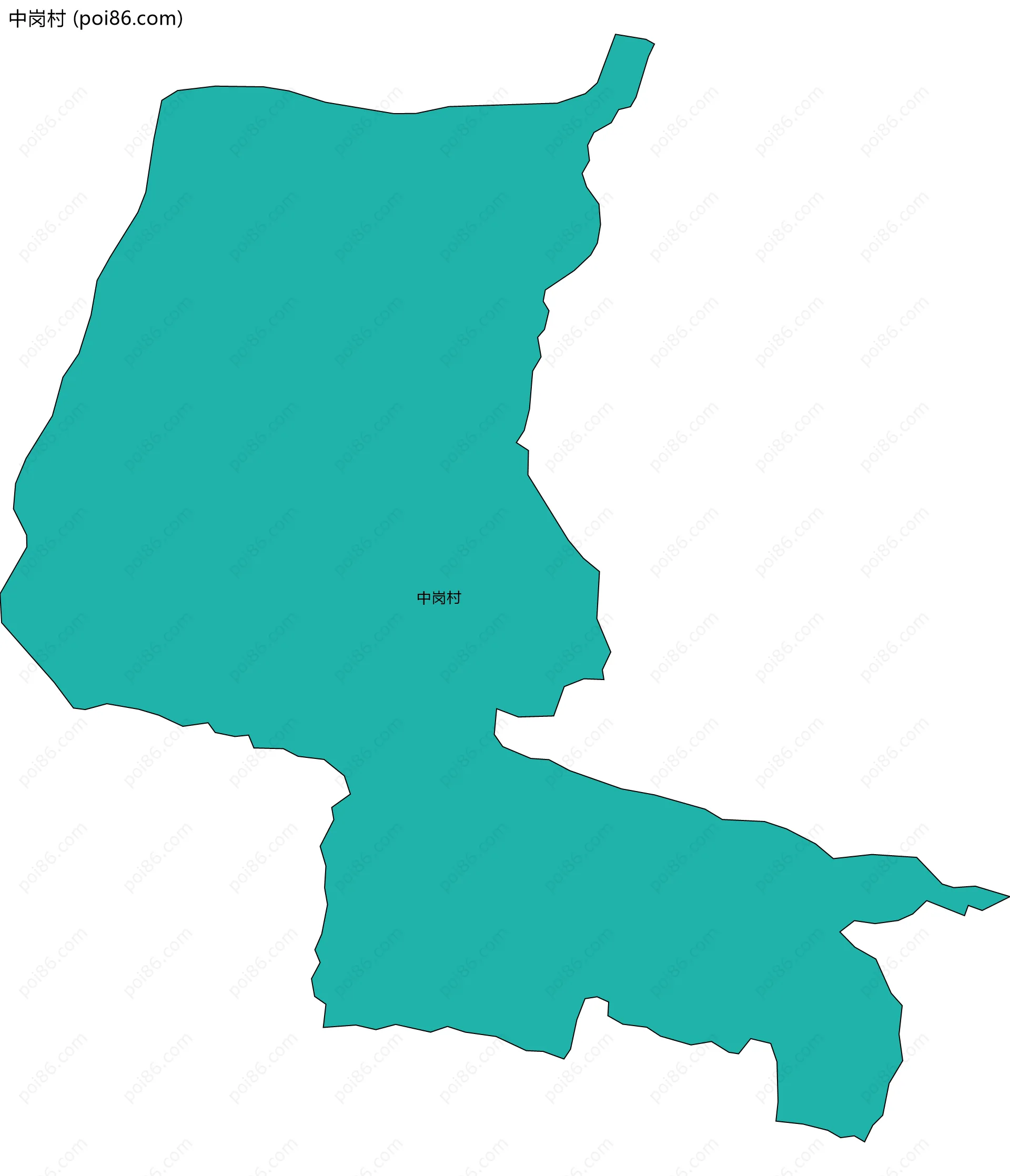 中岗村边界地图