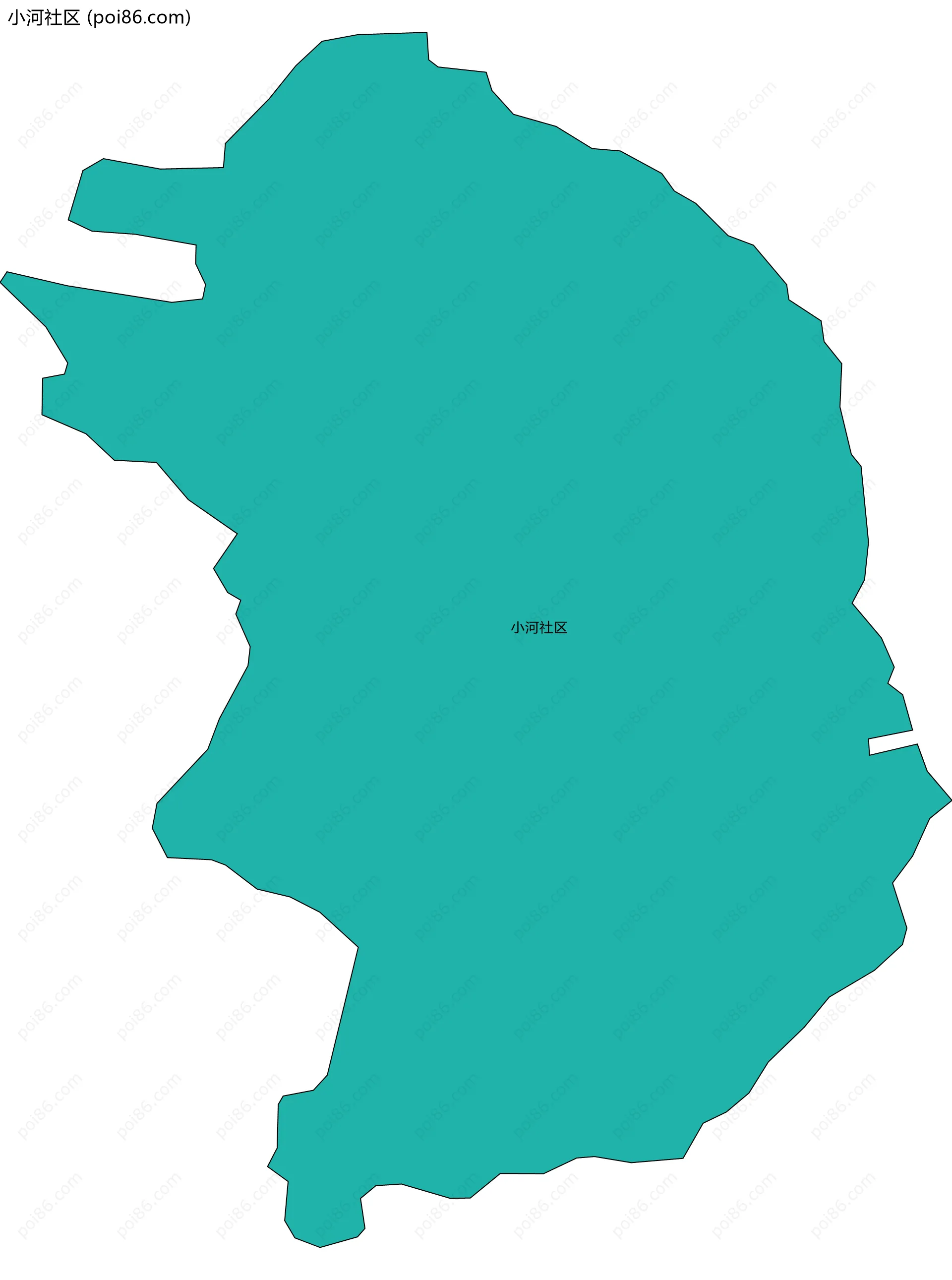 小河社区边界地图