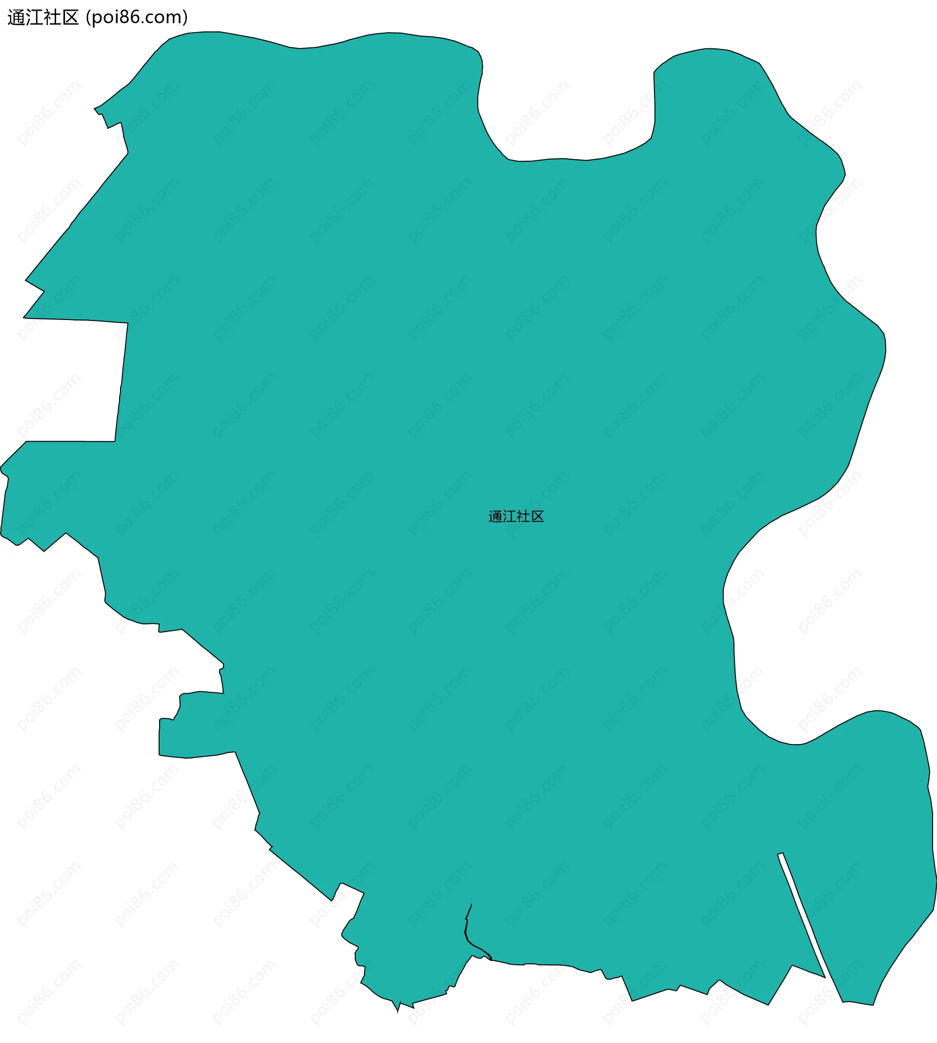 通江社区边界地图