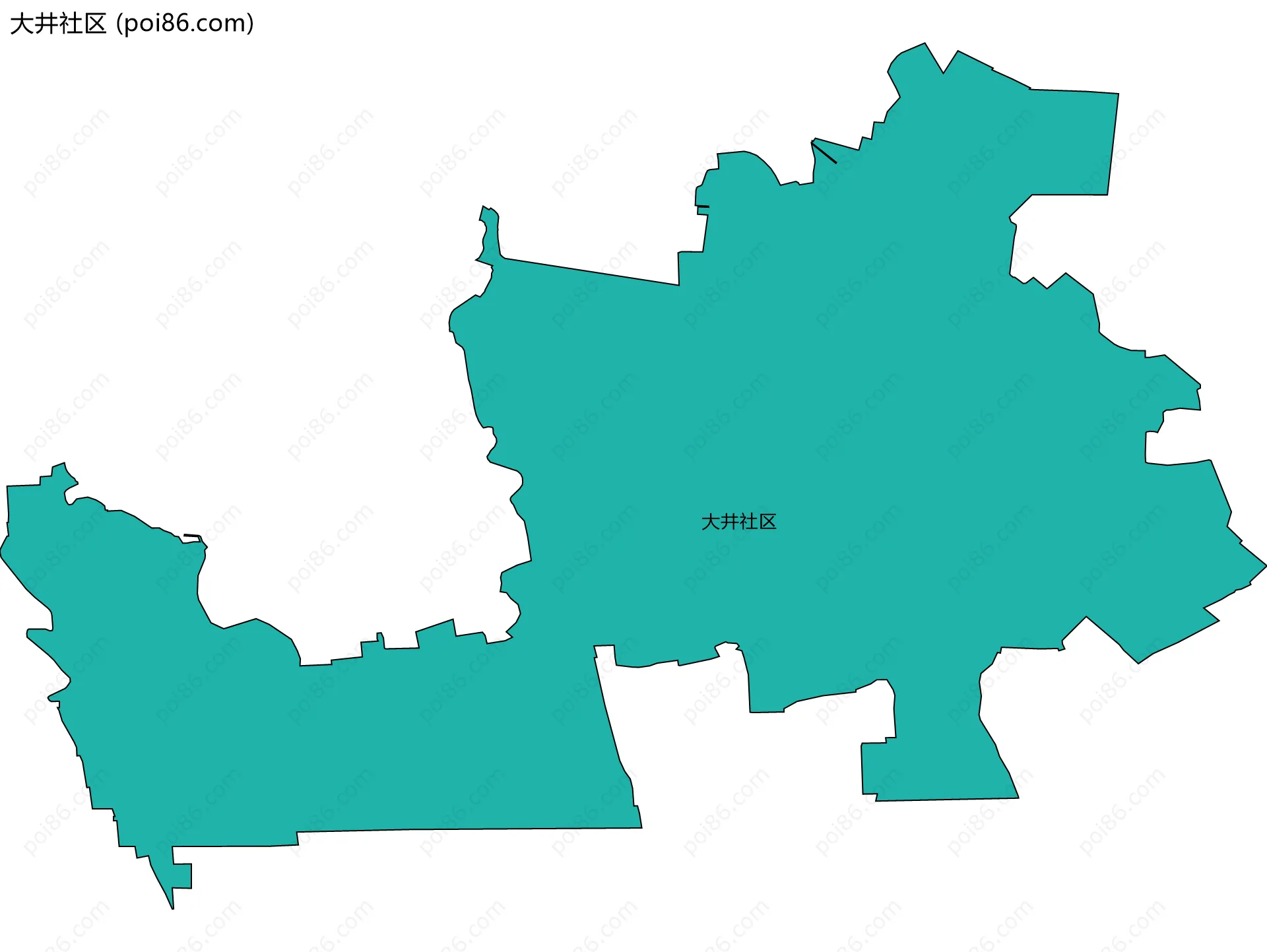 大井社区边界地图