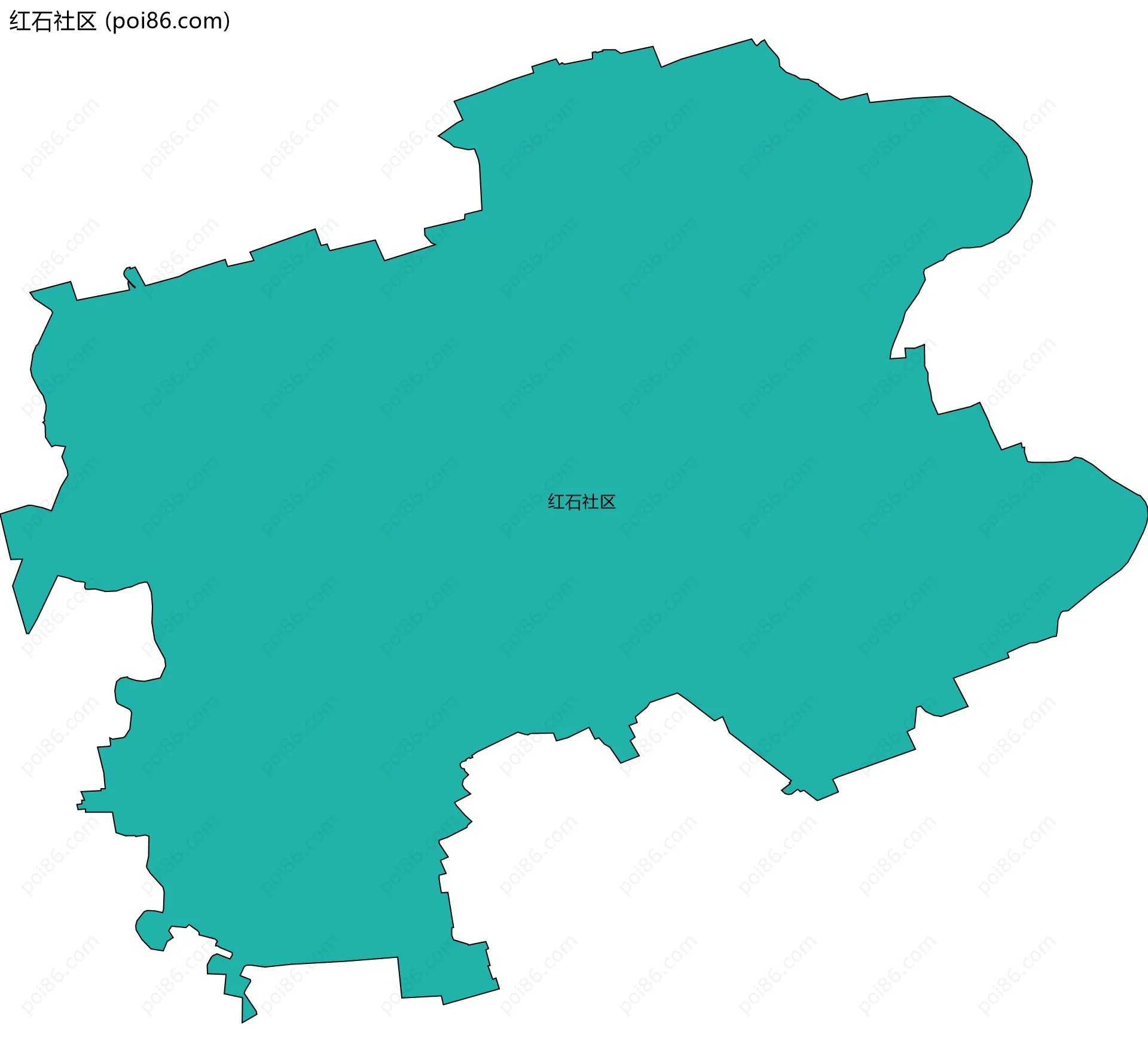 红石社区边界地图