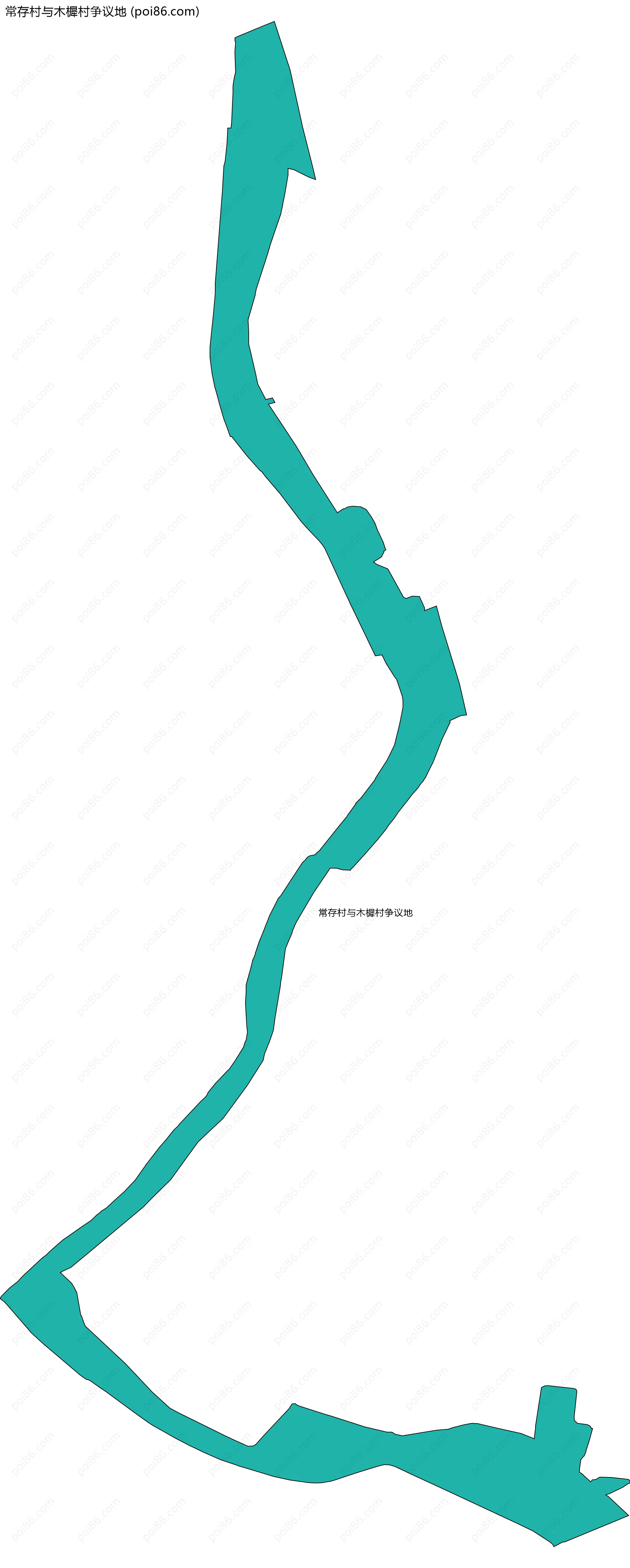 常存村与木樨村争议地边界地图