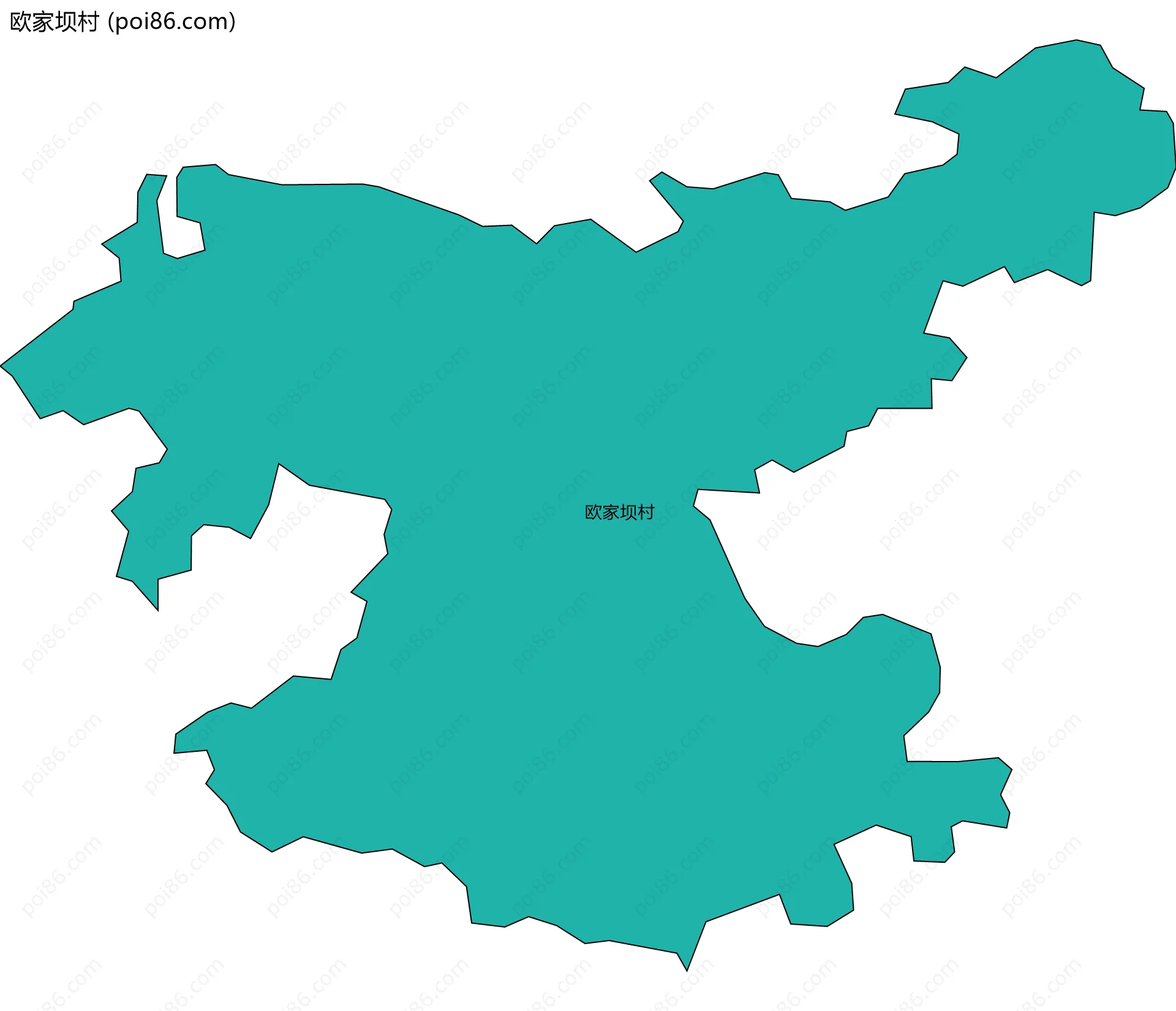 欧家坝村边界地图