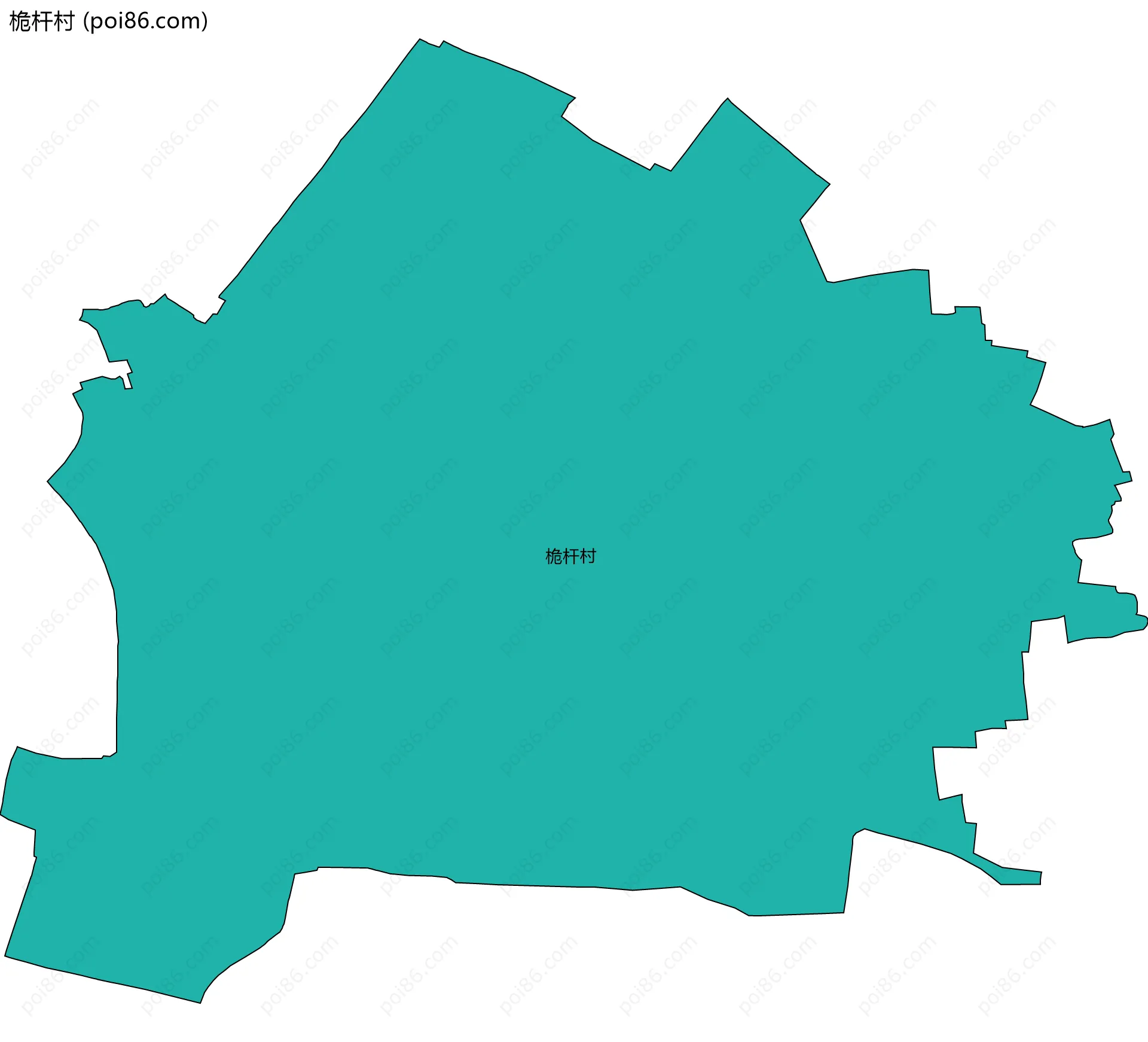 桅杆村边界地图