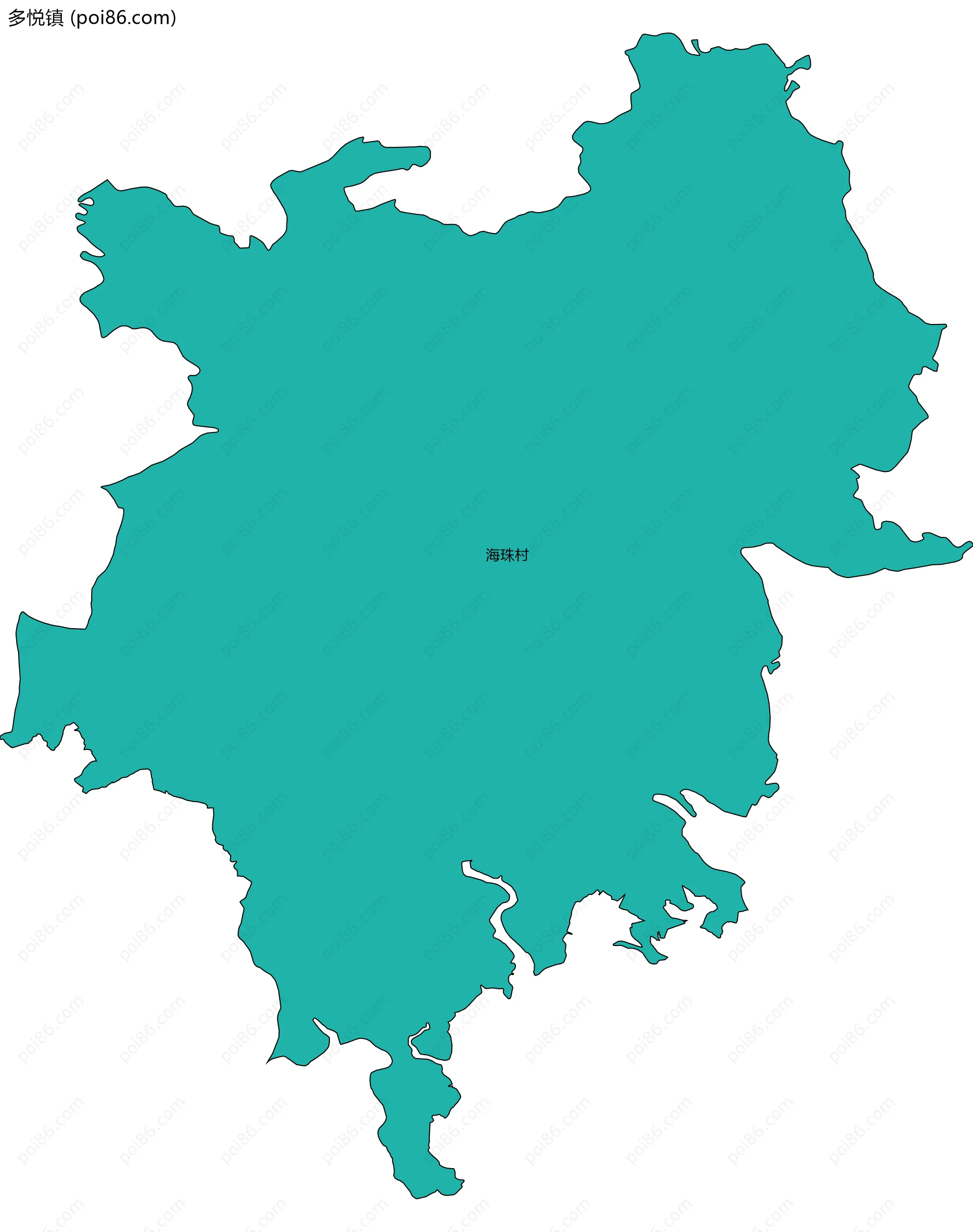 多悦镇边界地图(五级行政区划)